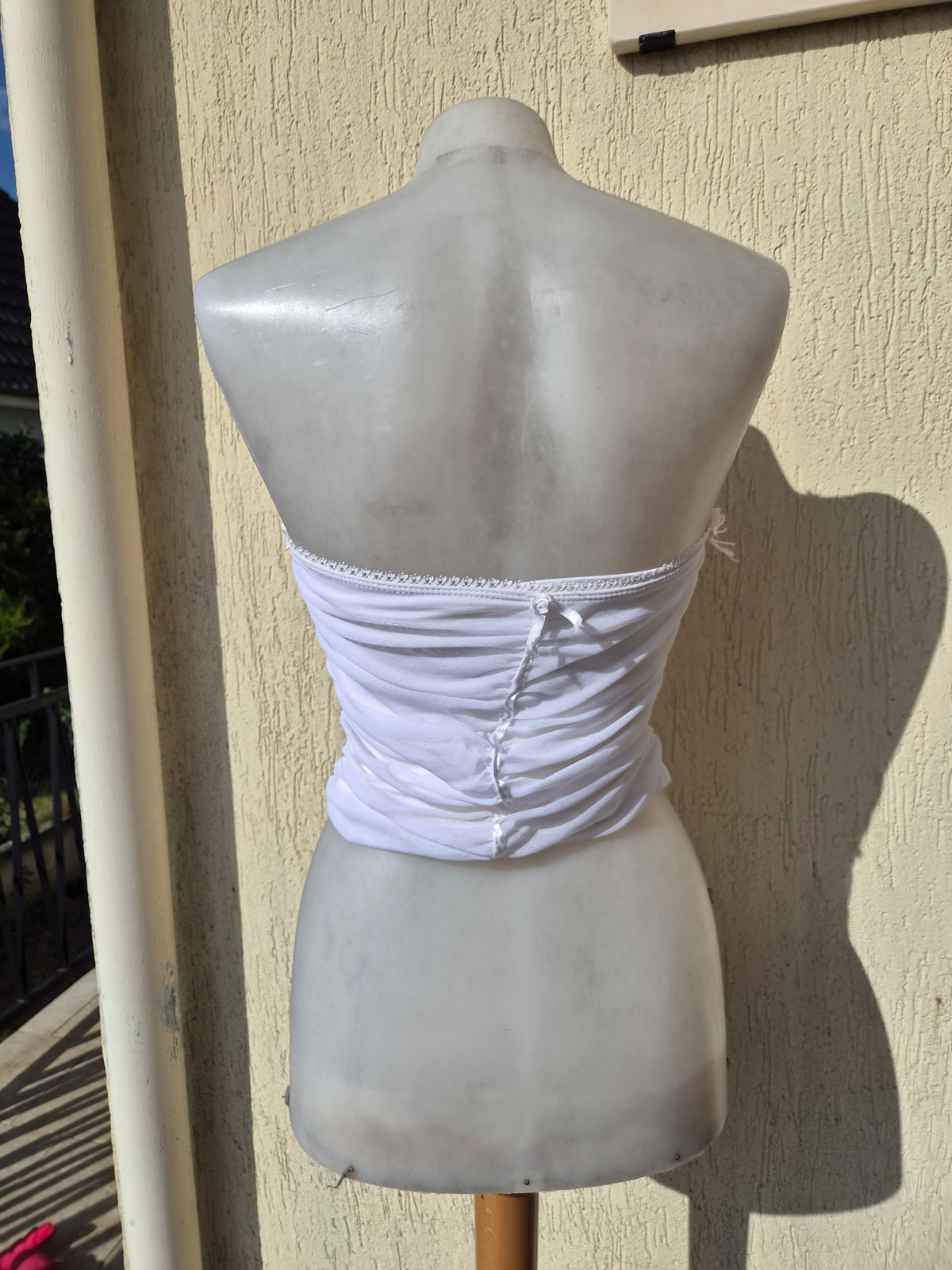 Haut bustier voile plissé