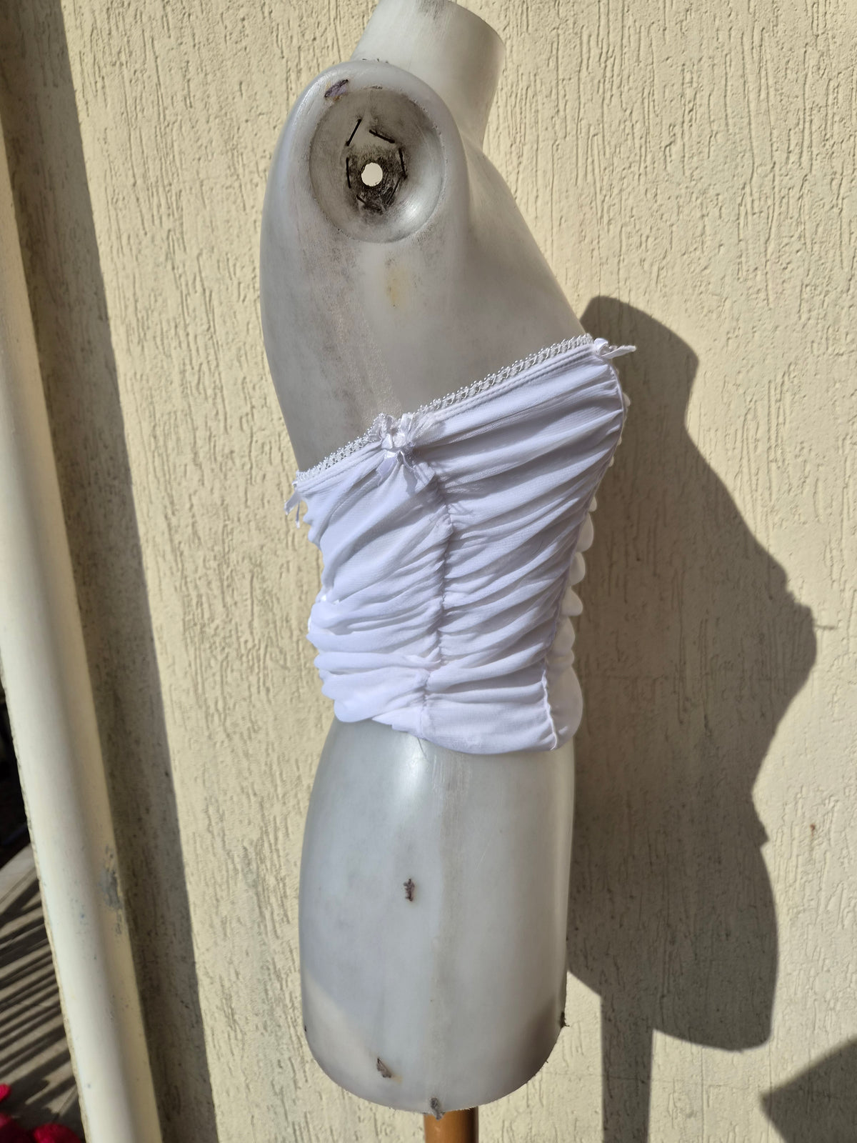 Haut bustier voile plissé