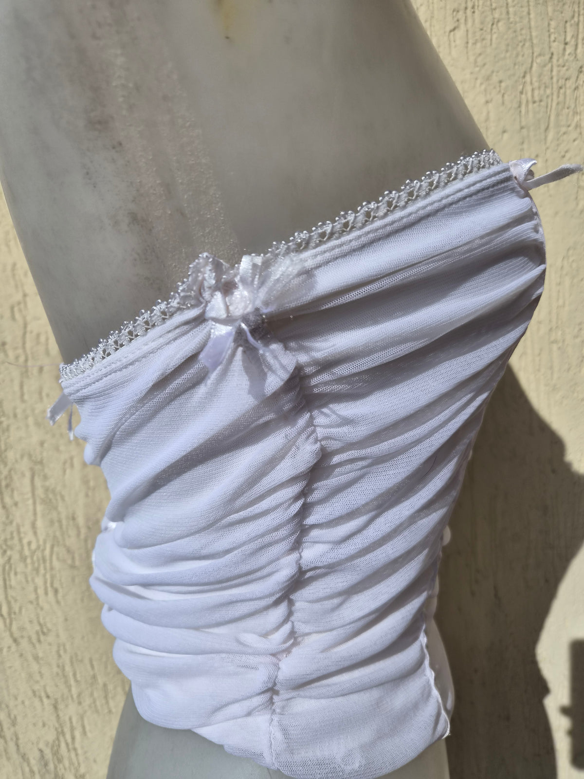 Haut bustier voile plissé