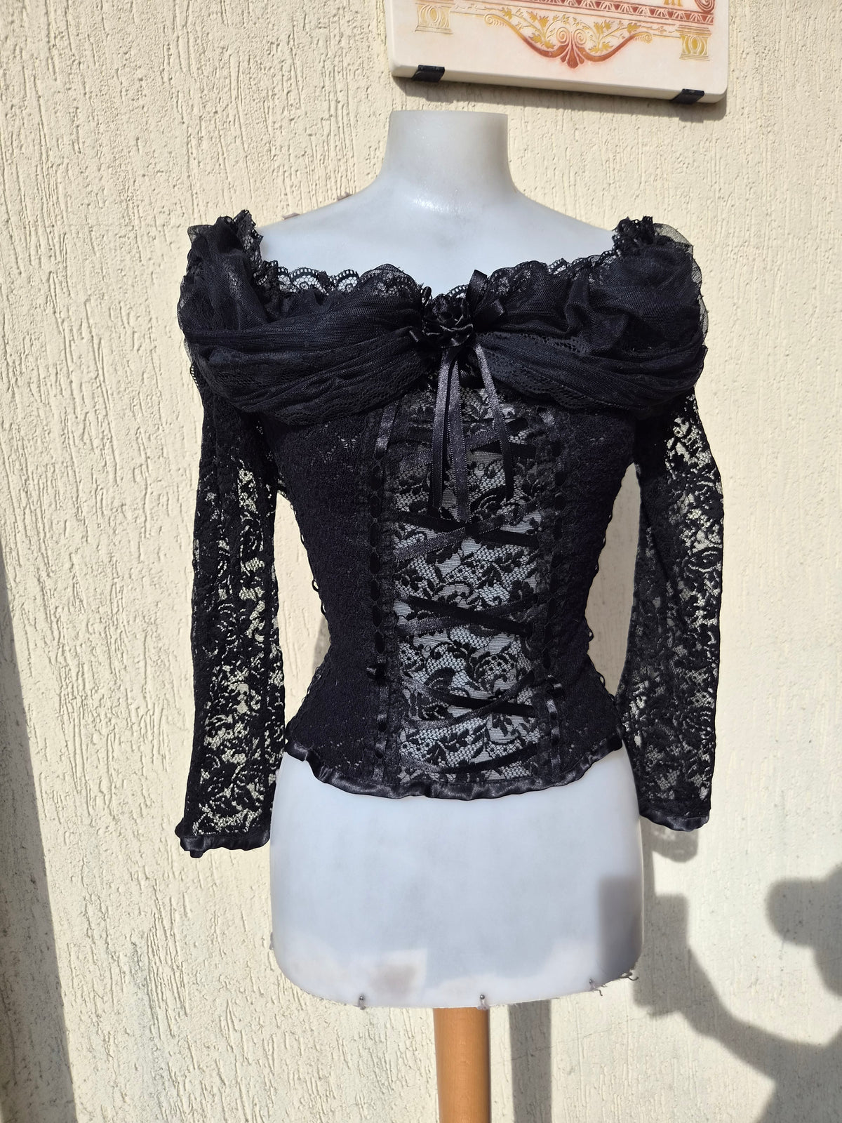 Lace and ribbon detail top