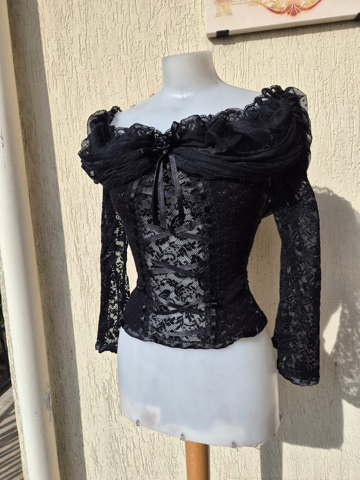 Lace and ribbon detail top