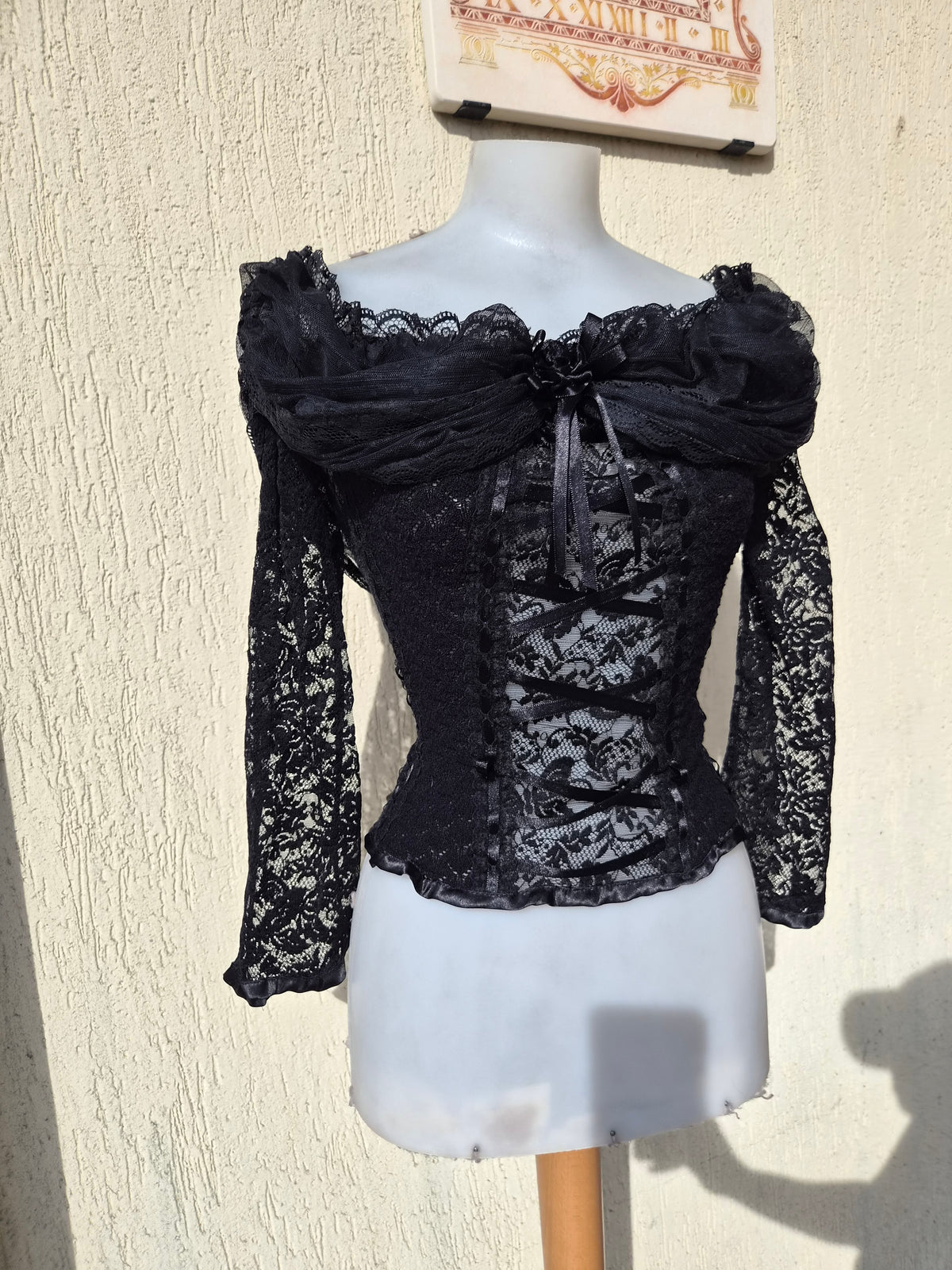 Lace and ribbon detail top