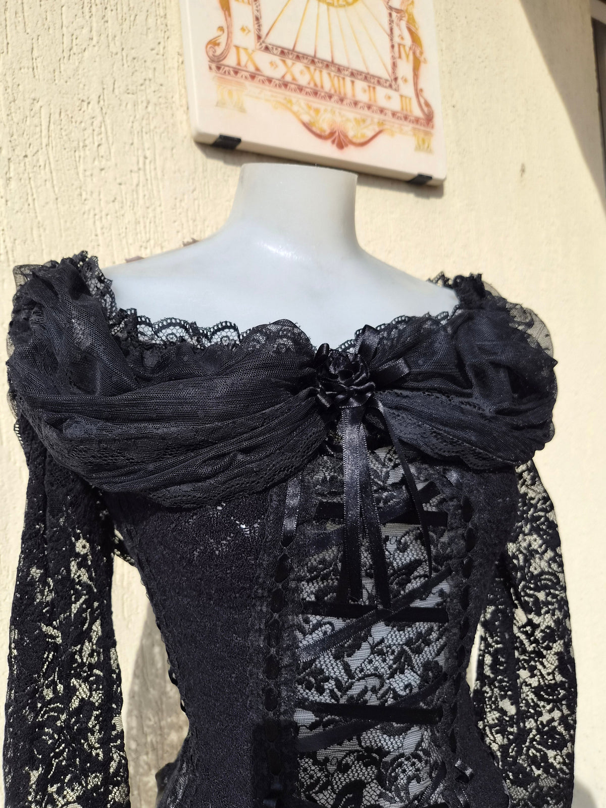 Lace and ribbon detail top