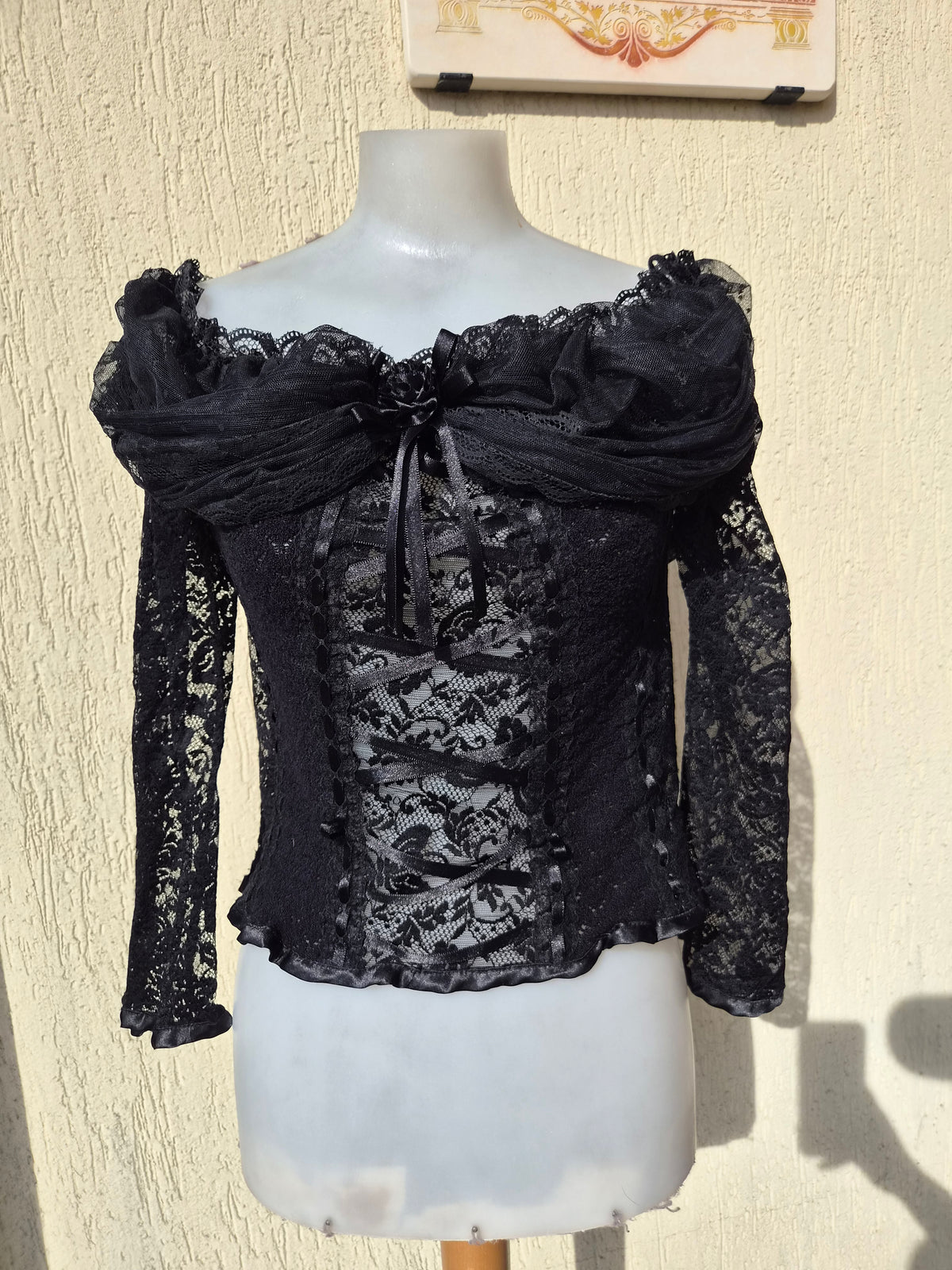 Lace and ribbon detail top