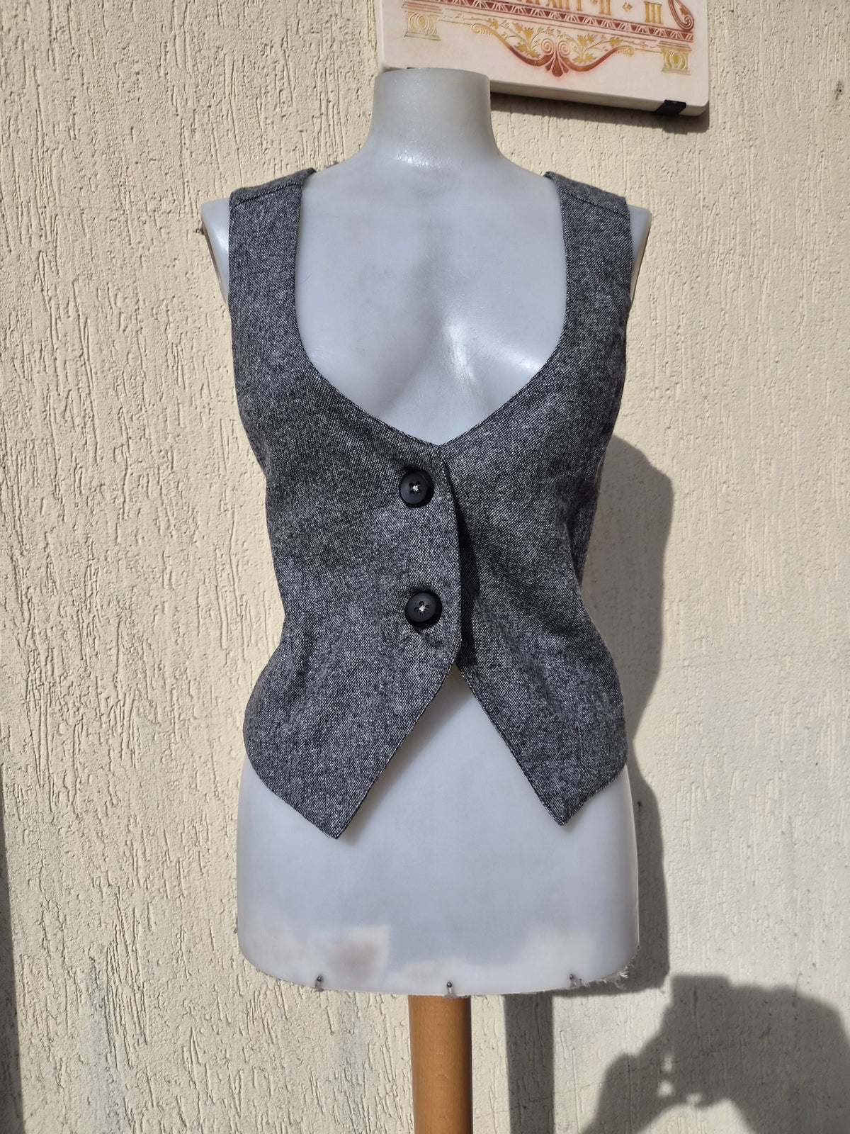 Heather gray bartender's jacket