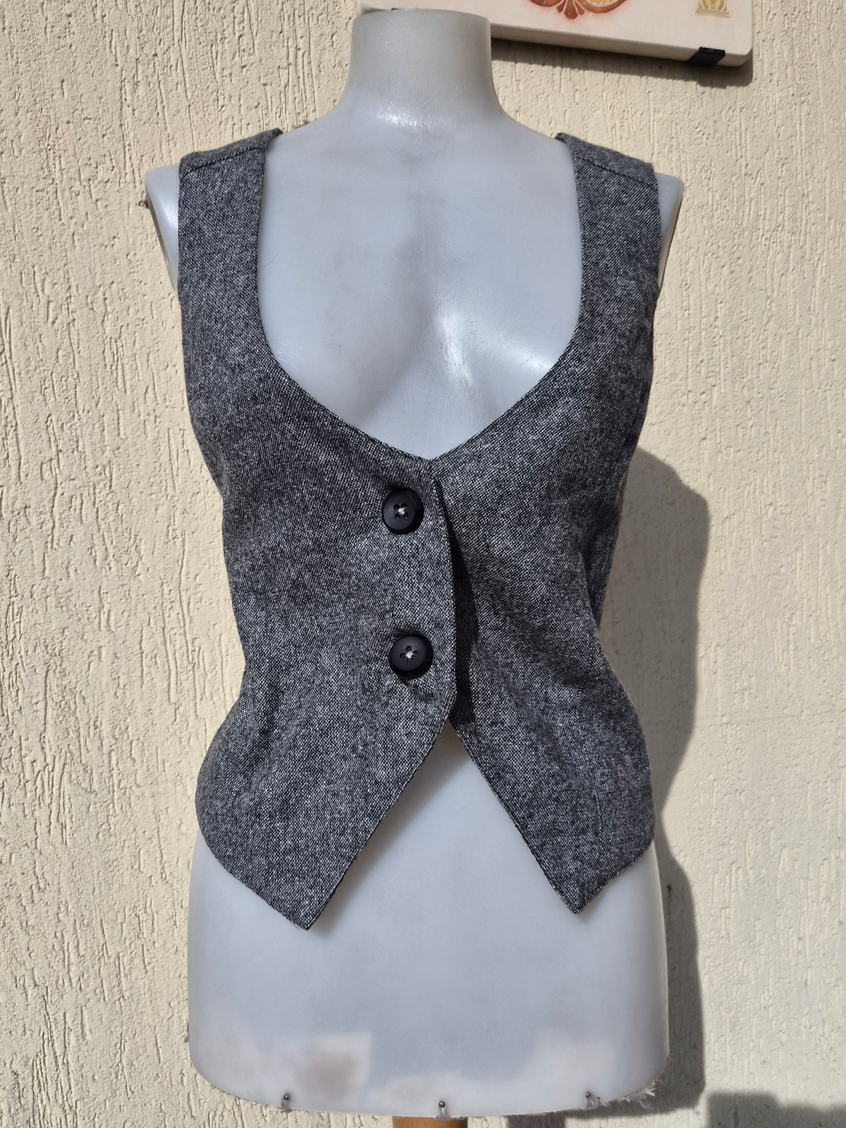 Heather gray bartender's jacket