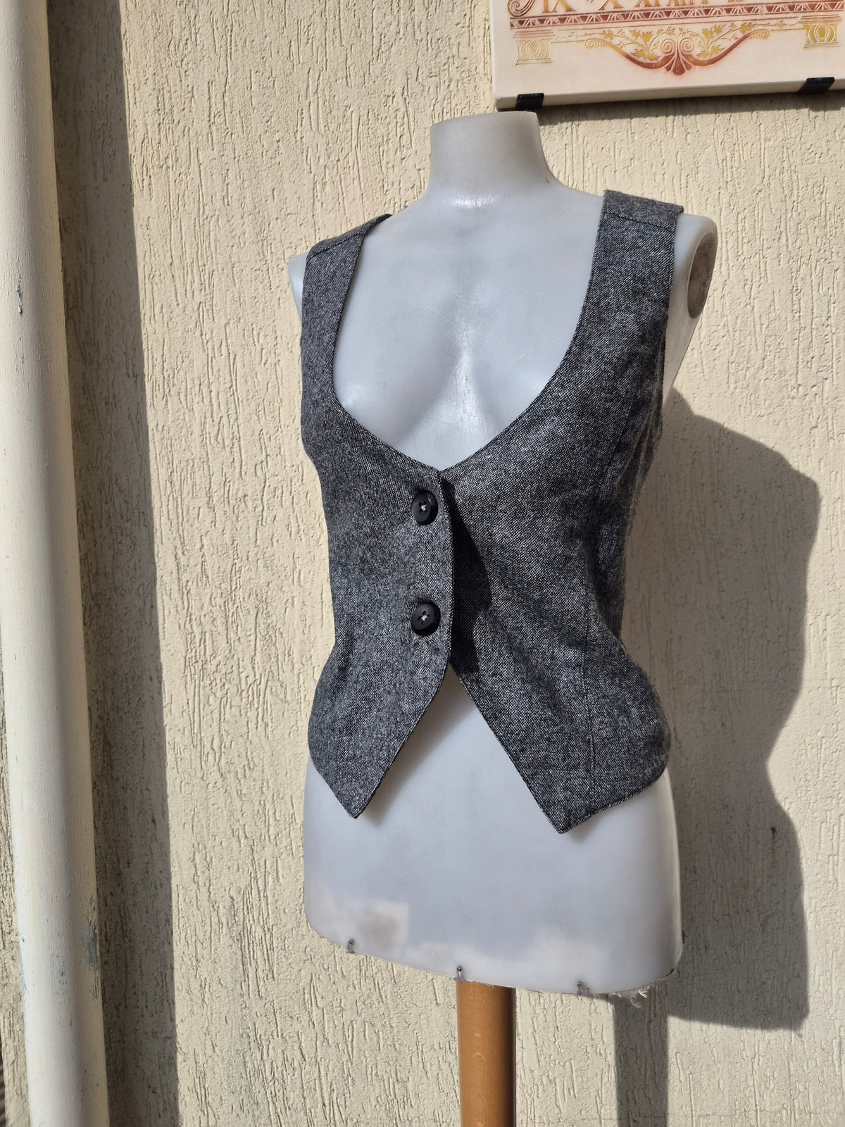 Heather gray bartender's jacket