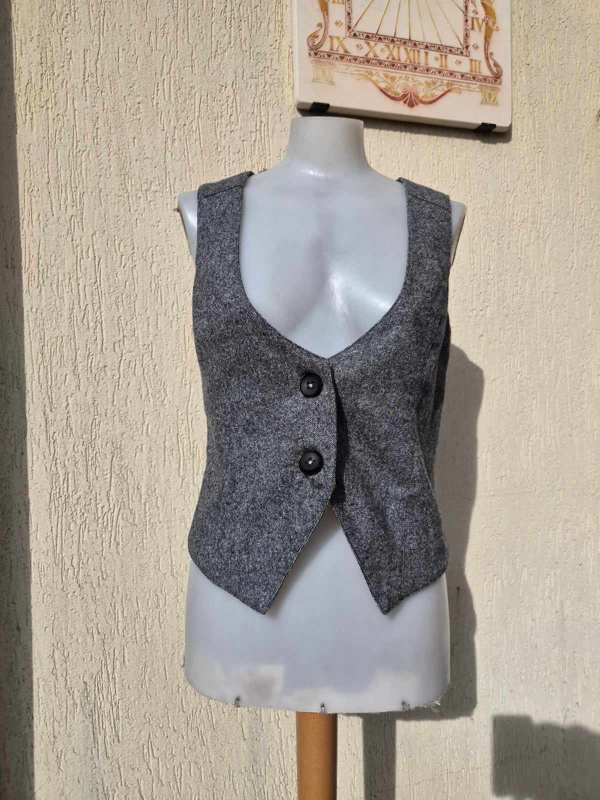 Heather gray bartender's jacket