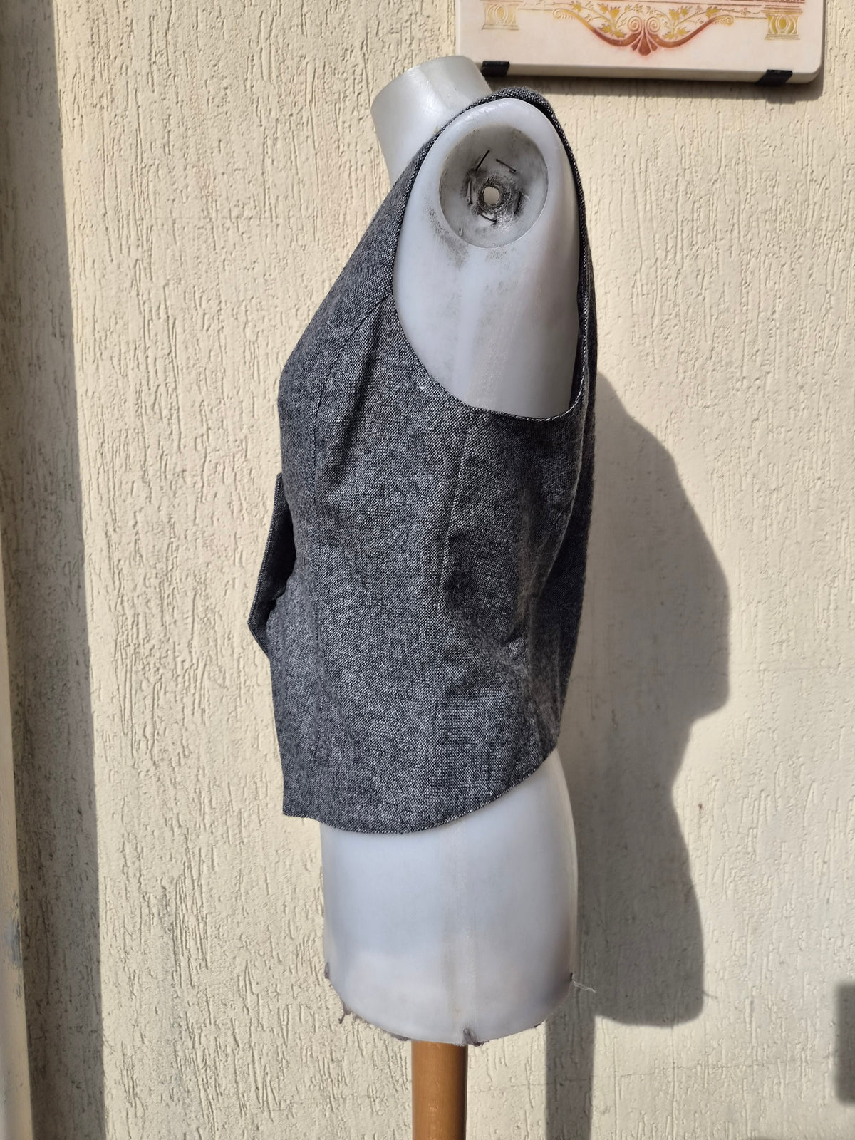 Heather gray bartender's jacket