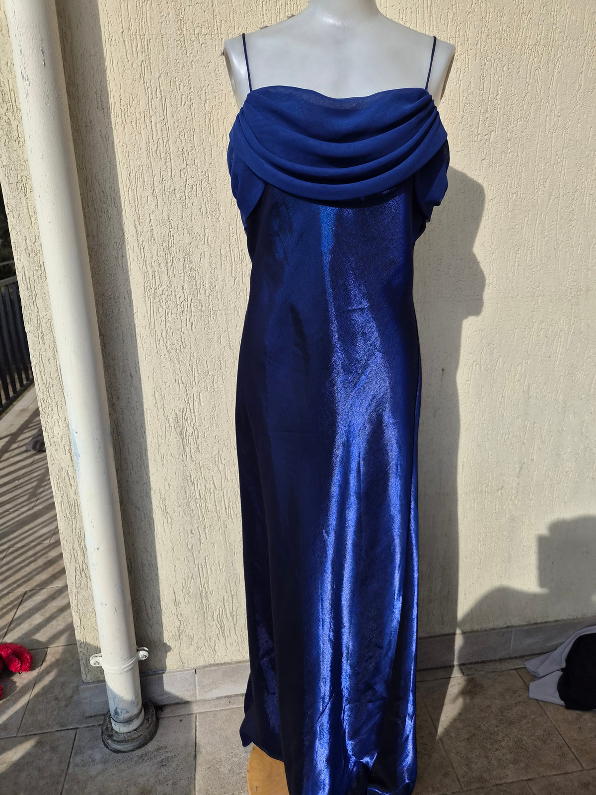 Midnight blue satin dress