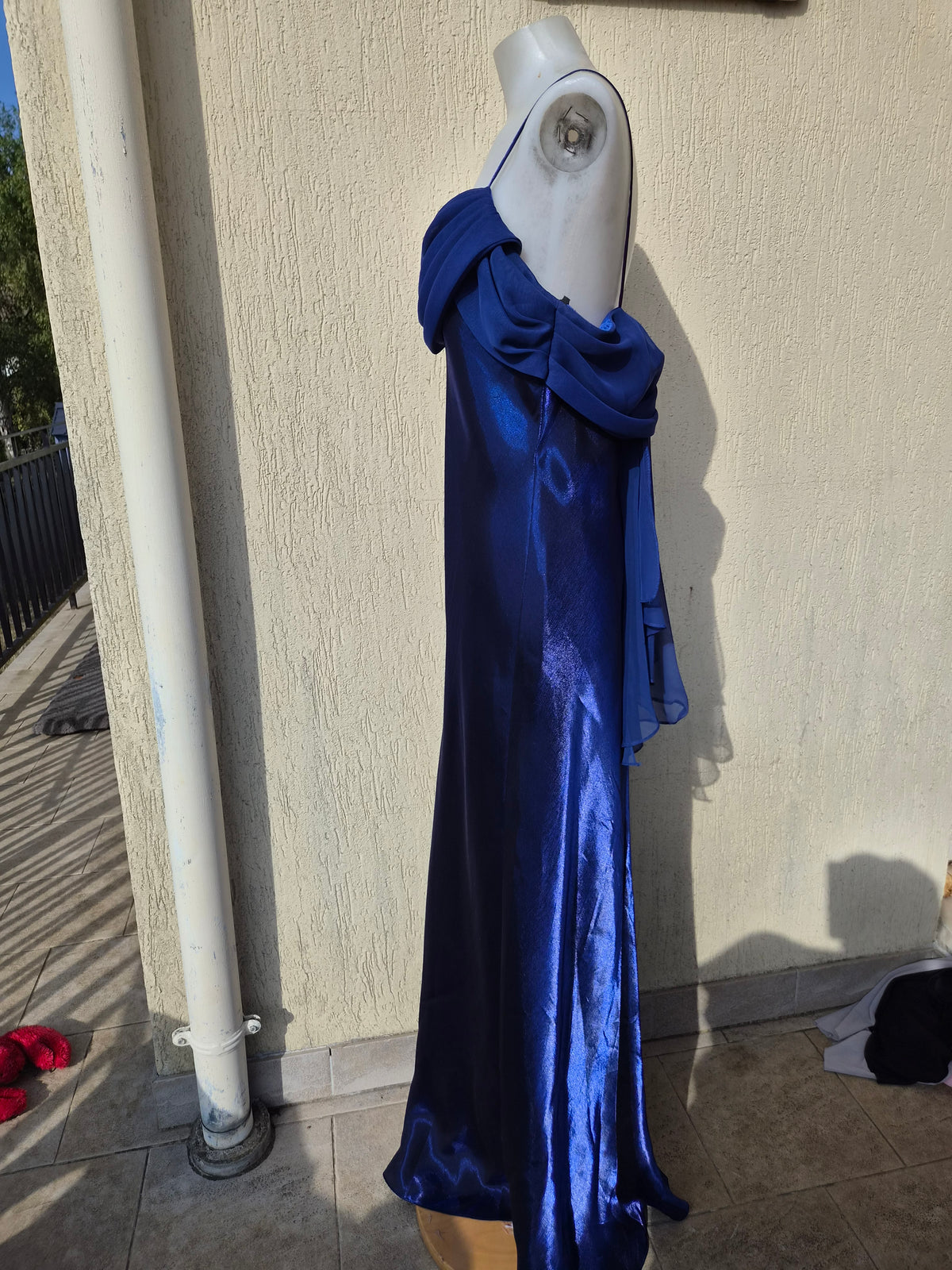 Midnight blue satin dress