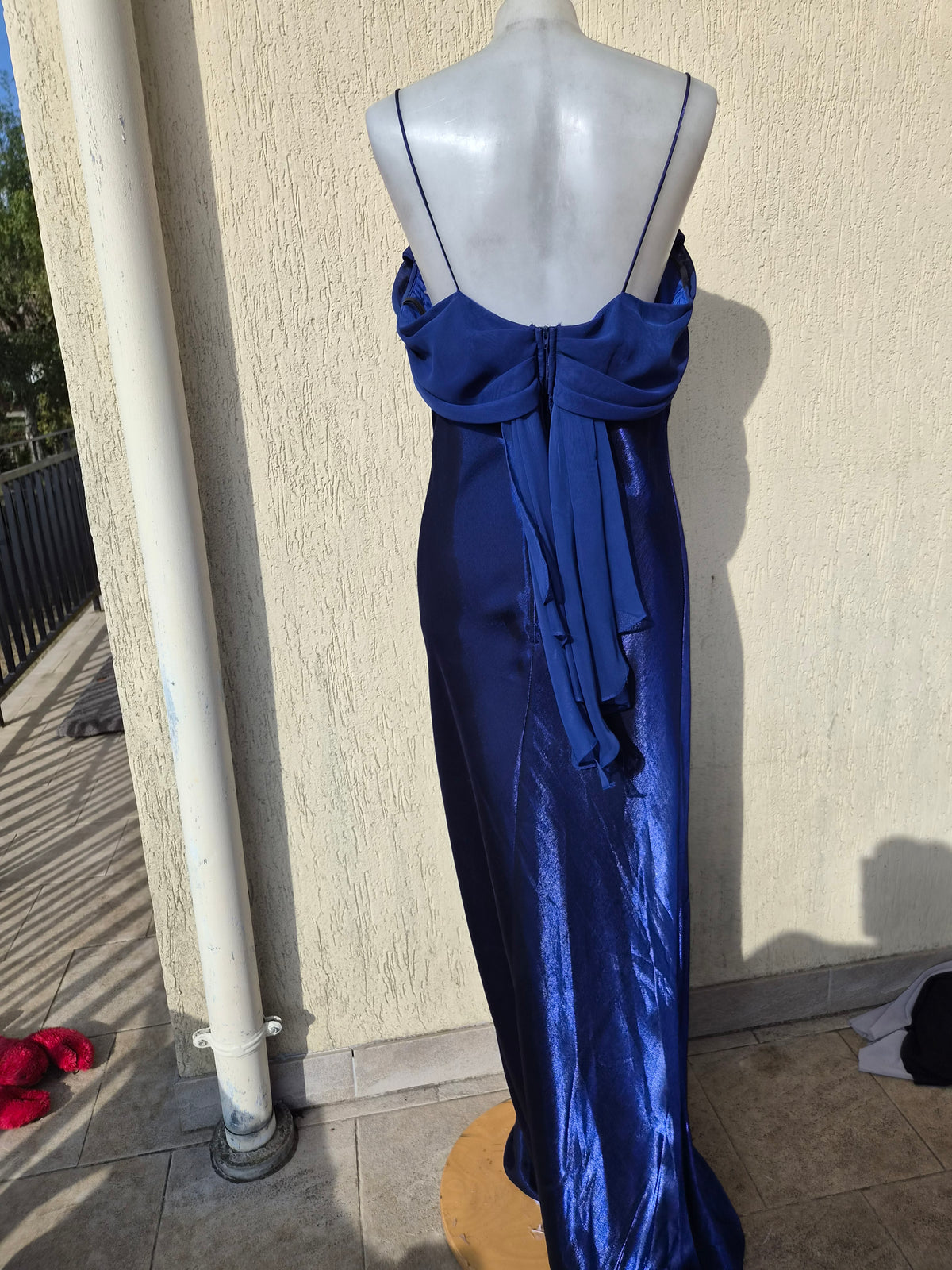 Midnight blue satin dress