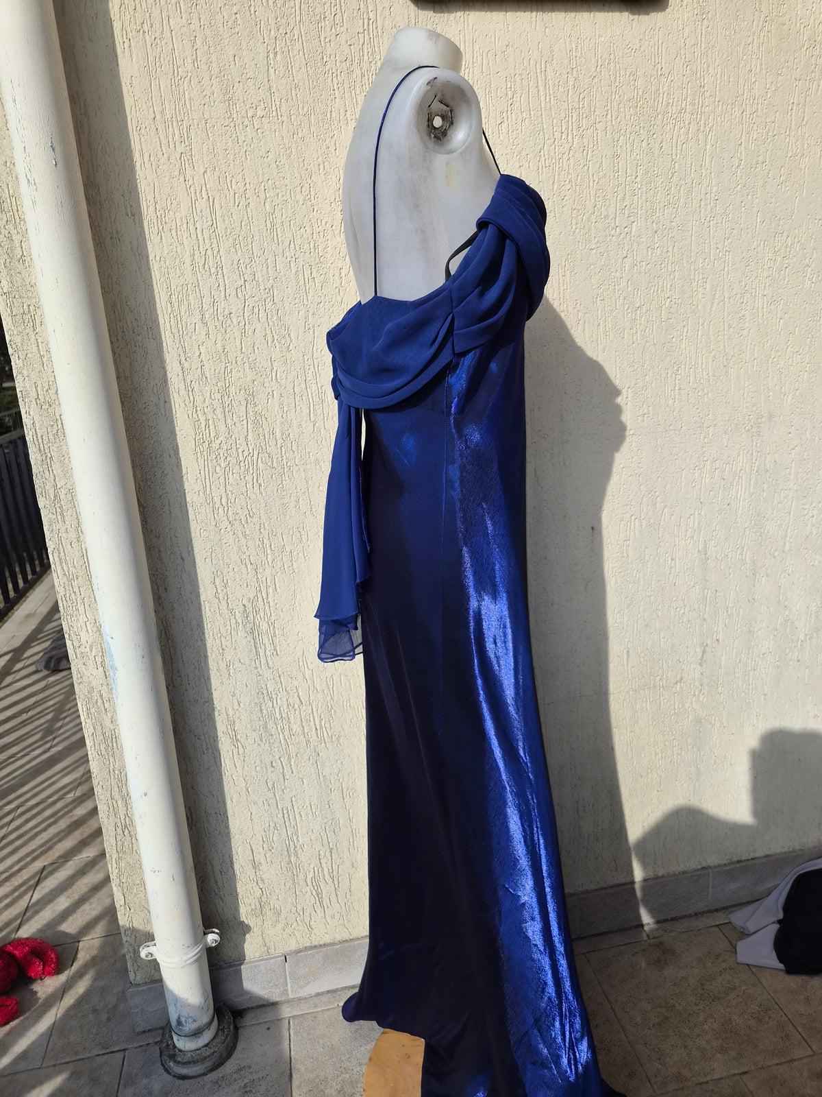 Midnight blue satin dress