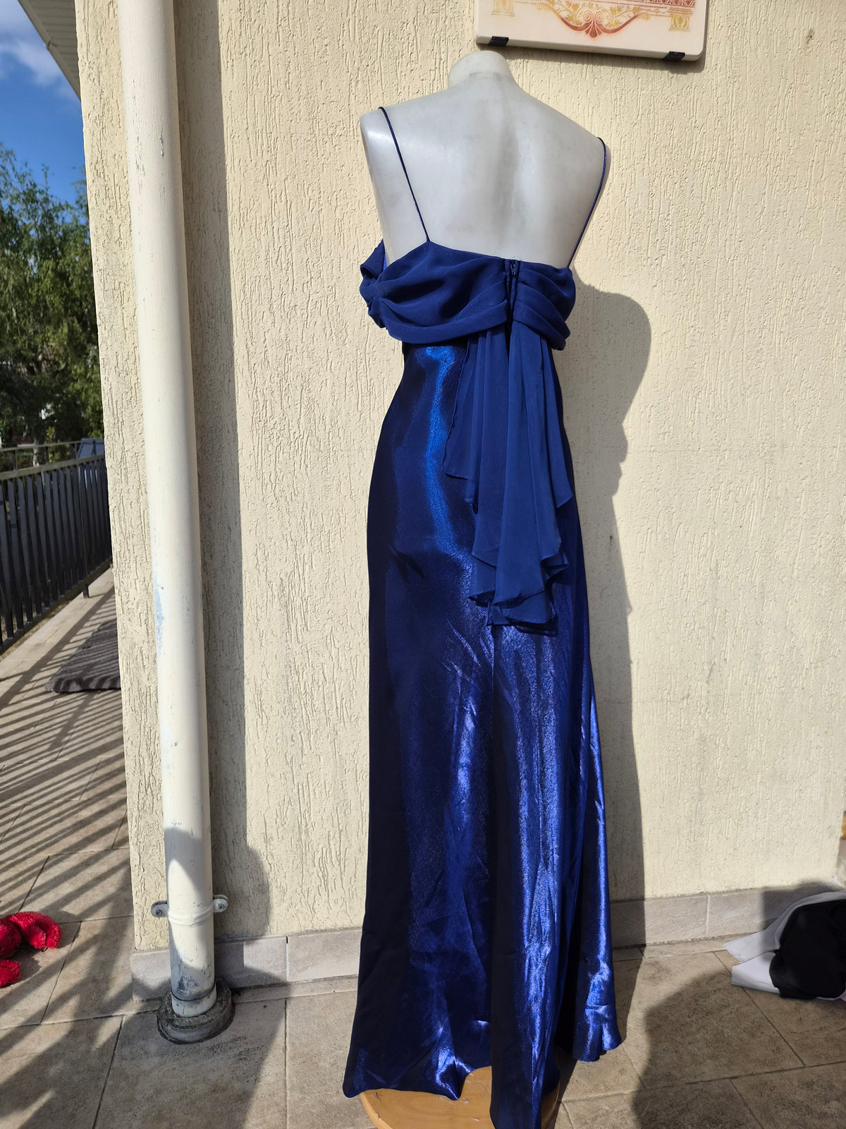 Midnight blue satin dress