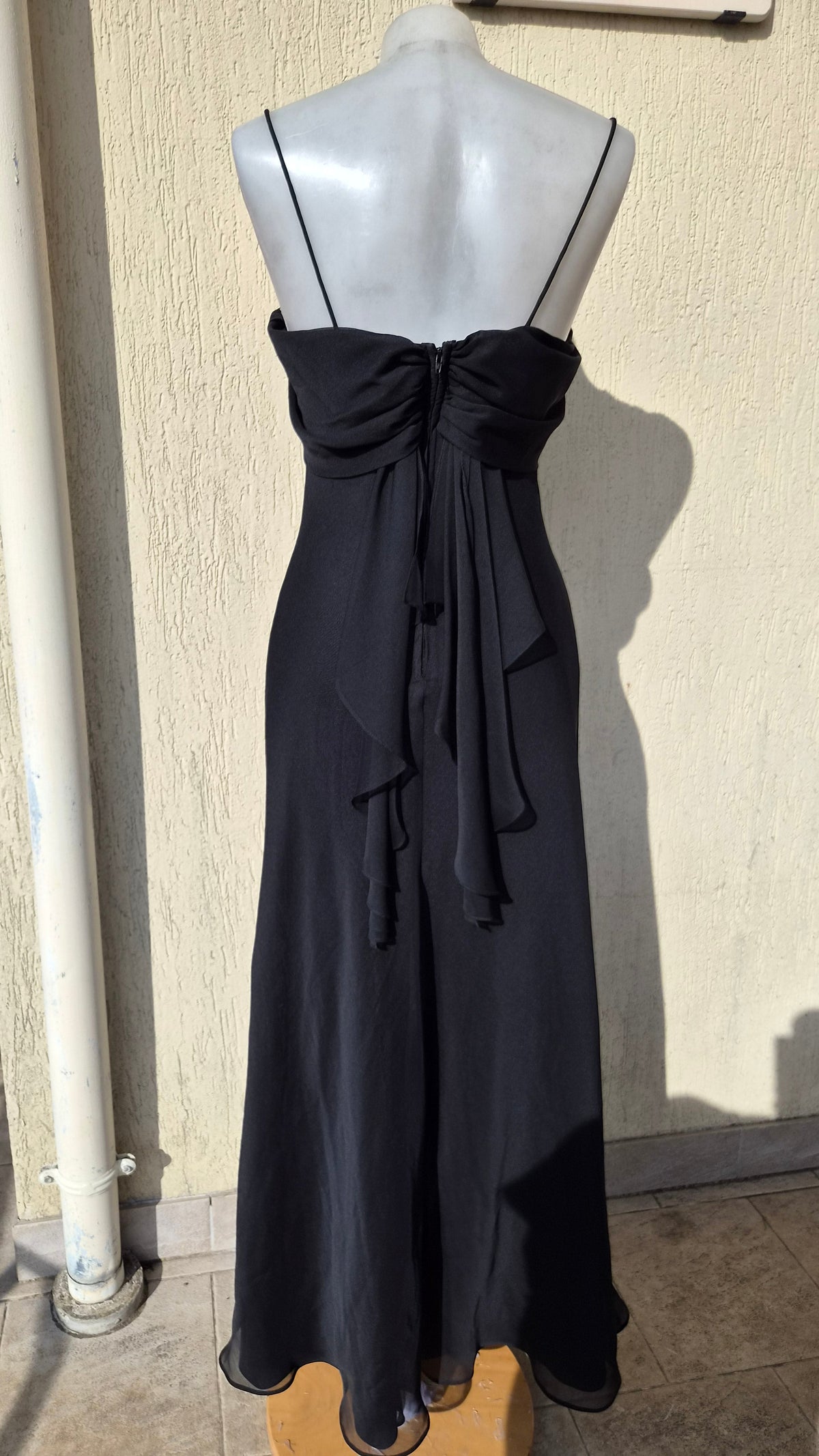 Maxi robe satinée noire