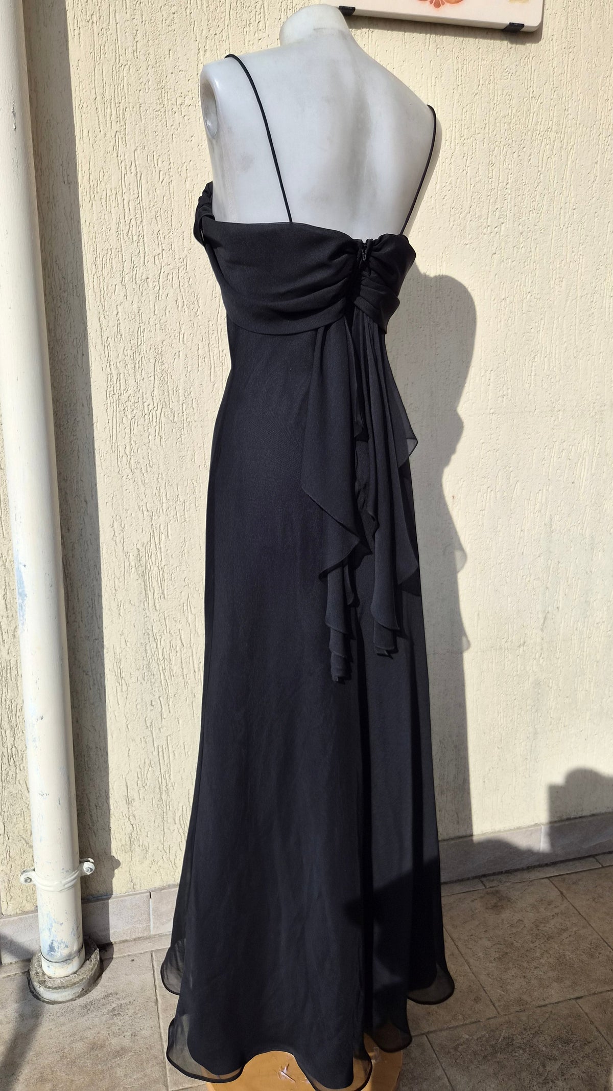 Maxi robe satinée noire
