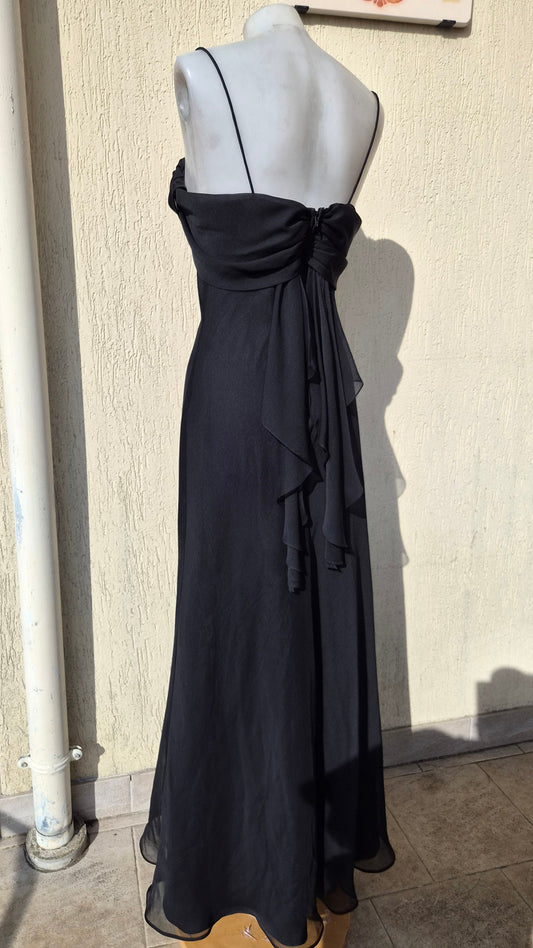 Maxi robe satinée noire