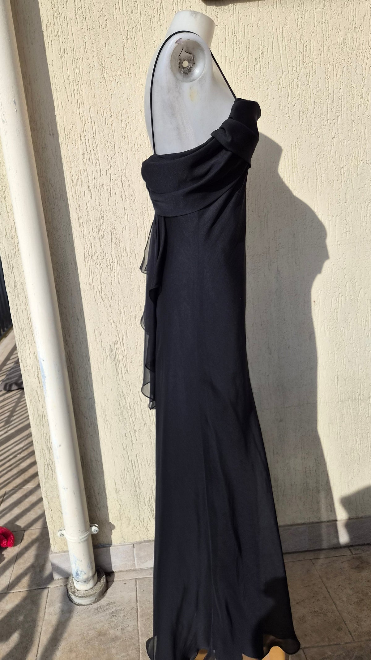 Maxi robe satinée noire
