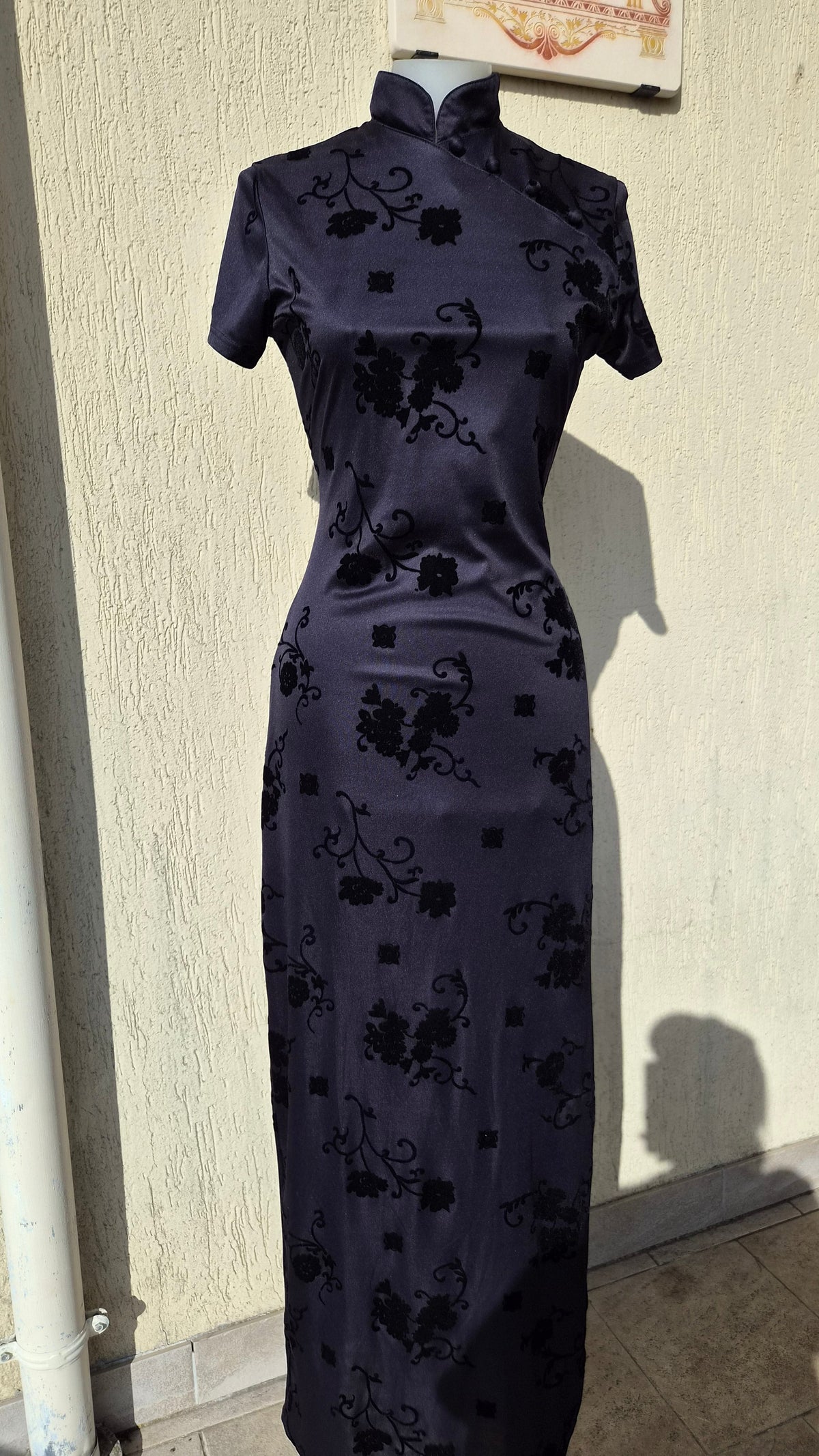 Robe noire col Mao
