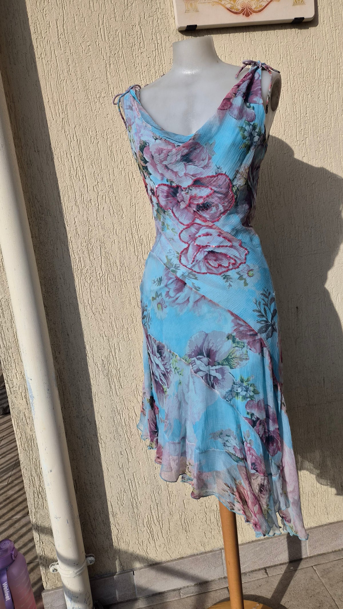 Robe florale bleue René Derhy