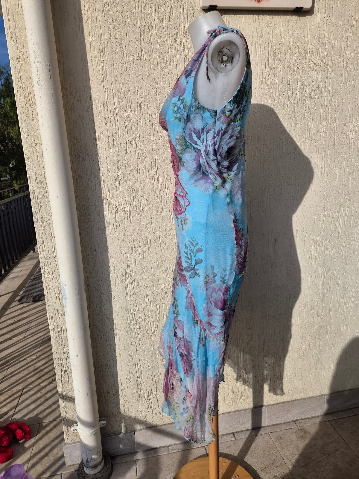 Robe florale bleue René Derhy