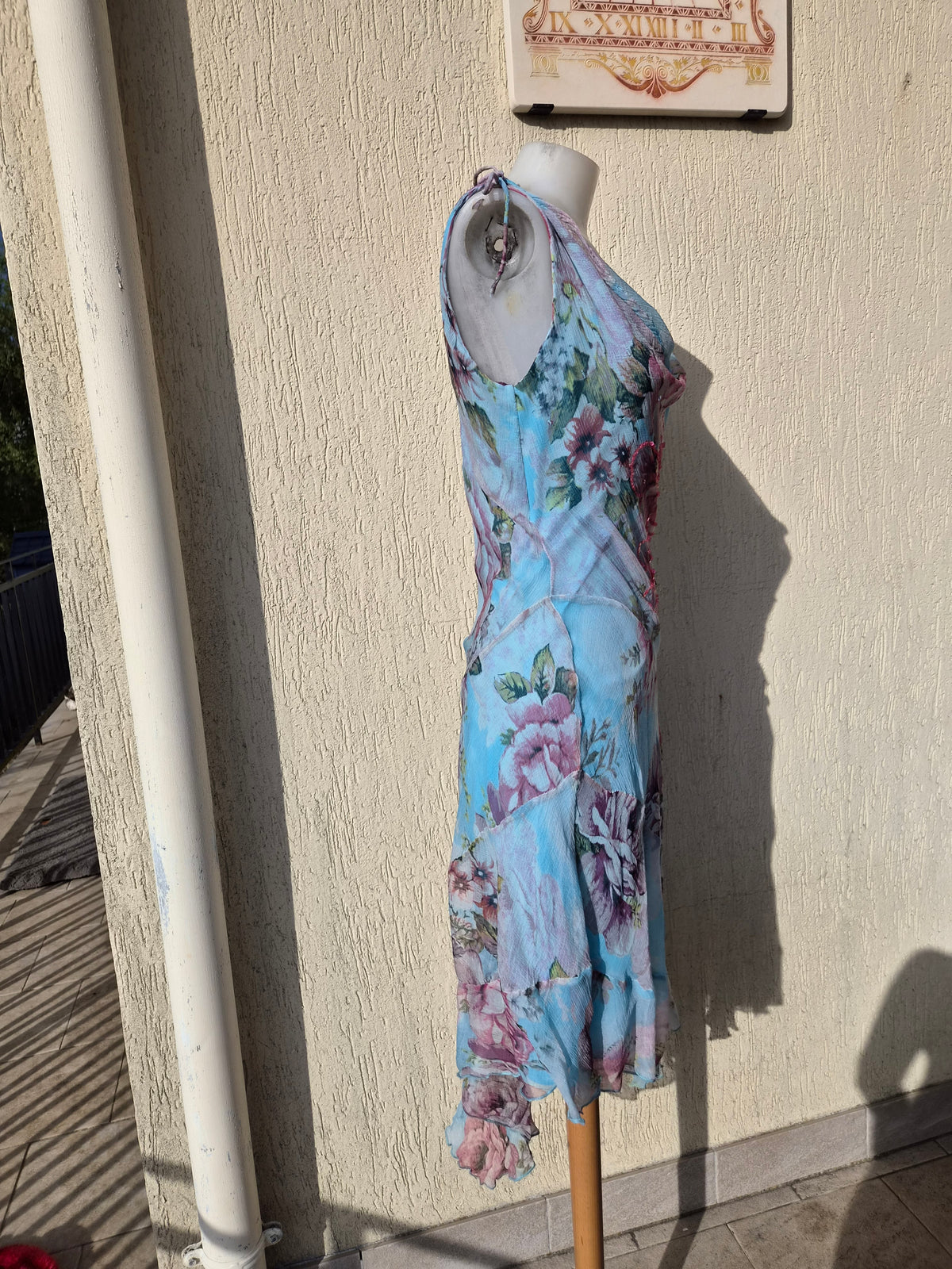 Robe florale bleue René Derhy