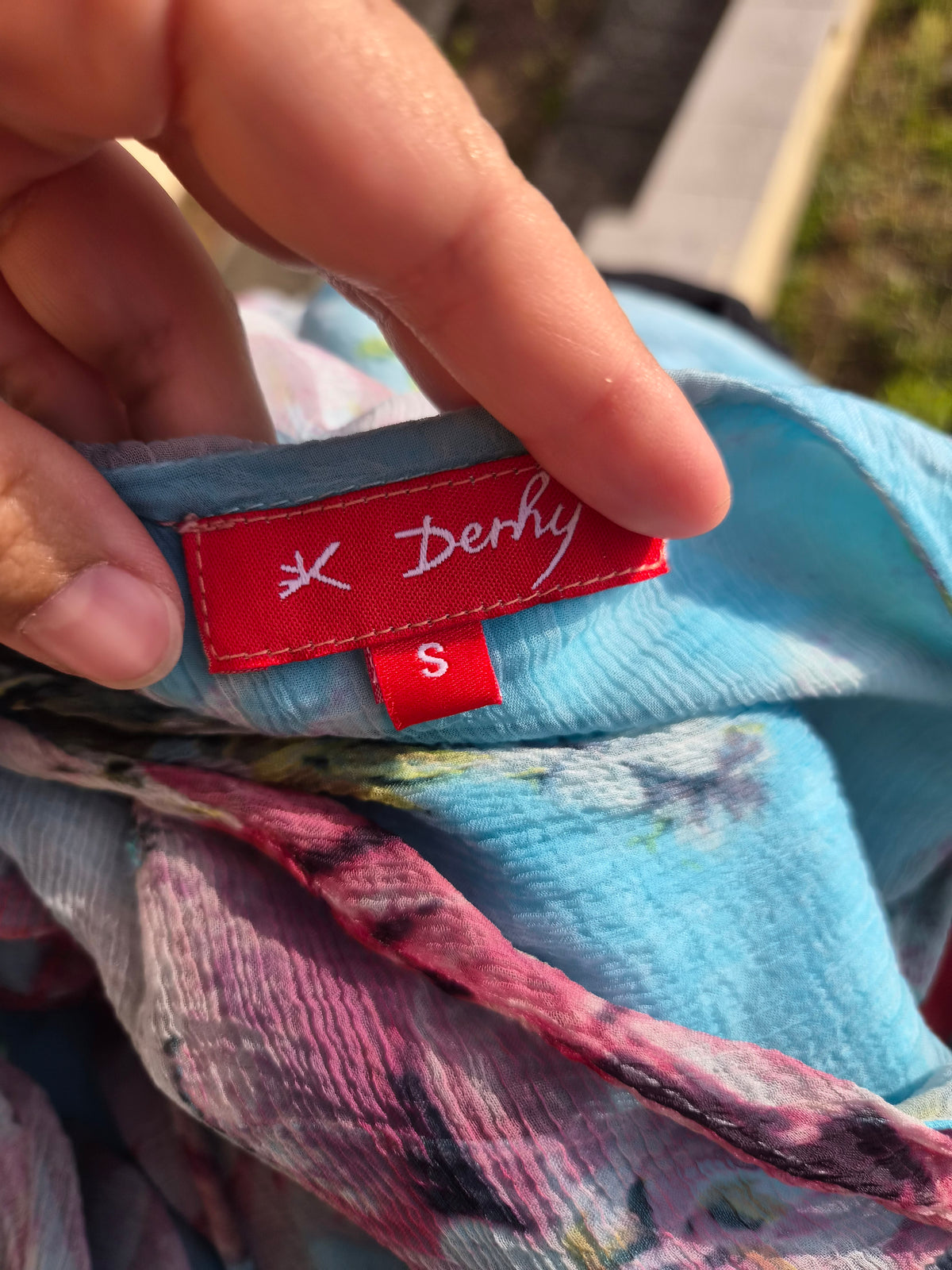 Robe florale bleue René Derhy