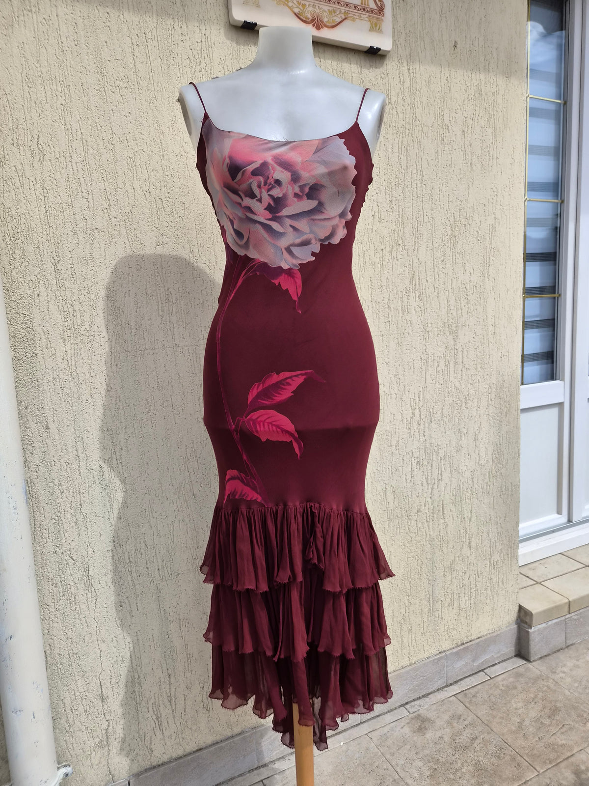 Robe en soie motif fleur