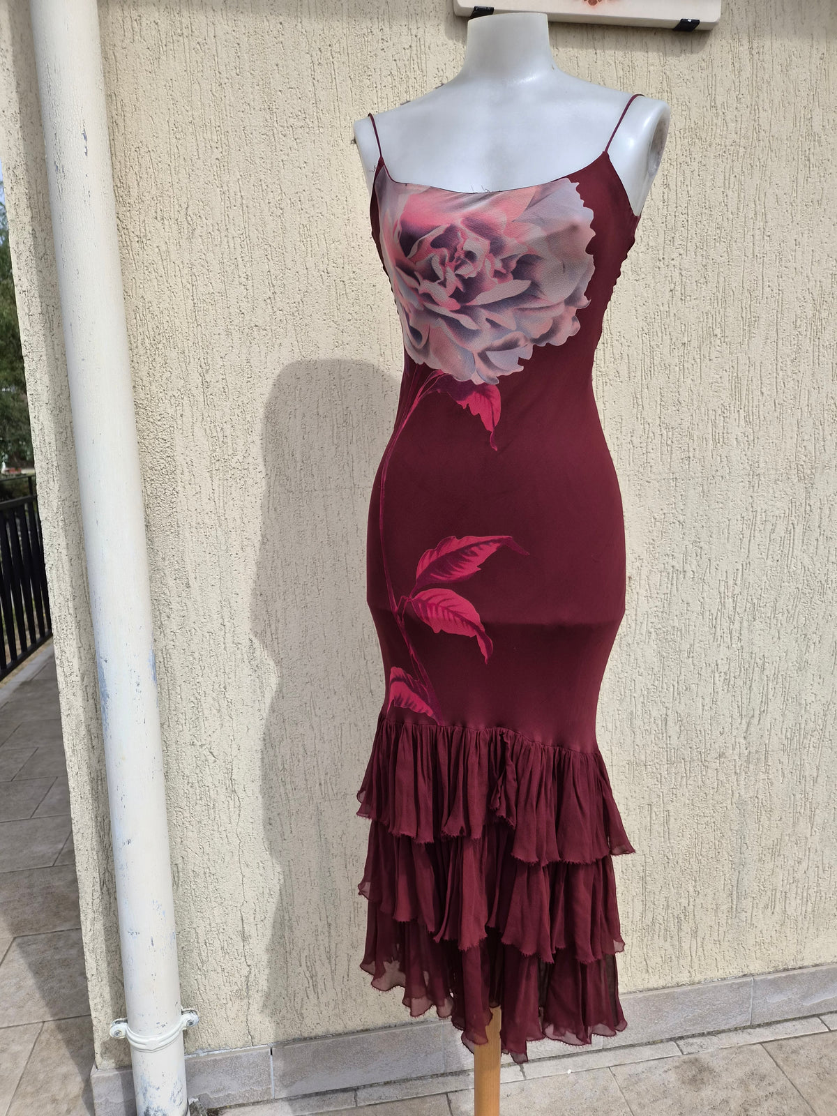 Robe en soie motif fleur