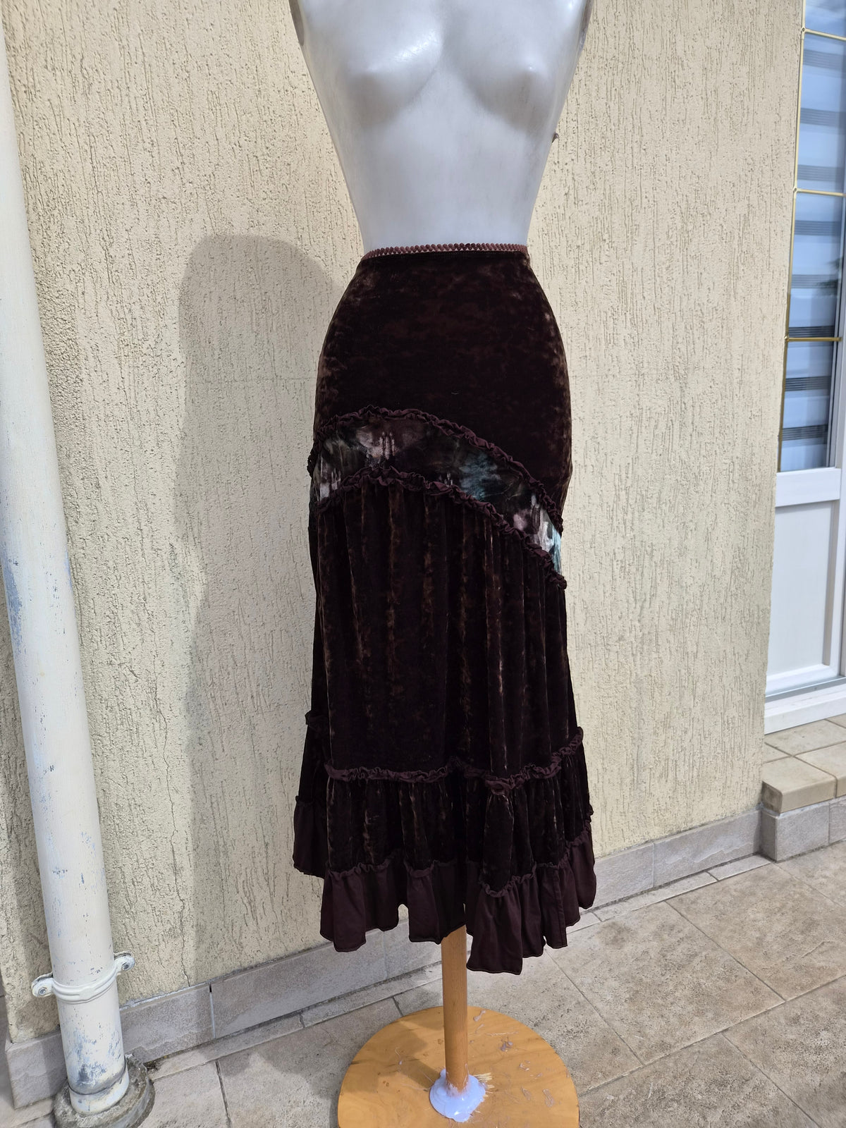 Jupe en velours marron
