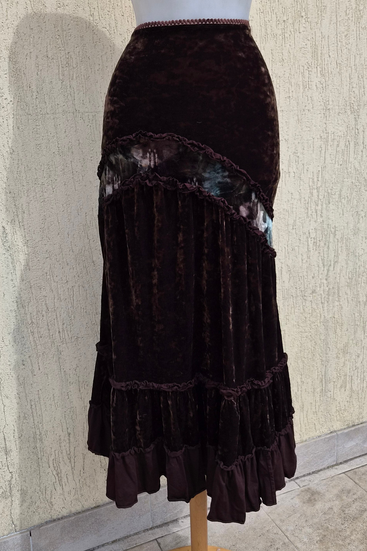 Jupe en velours marron