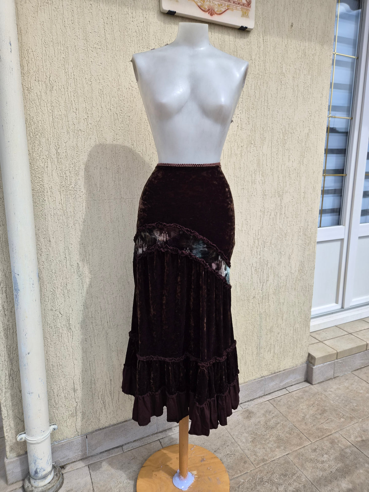 Jupe en velours marron