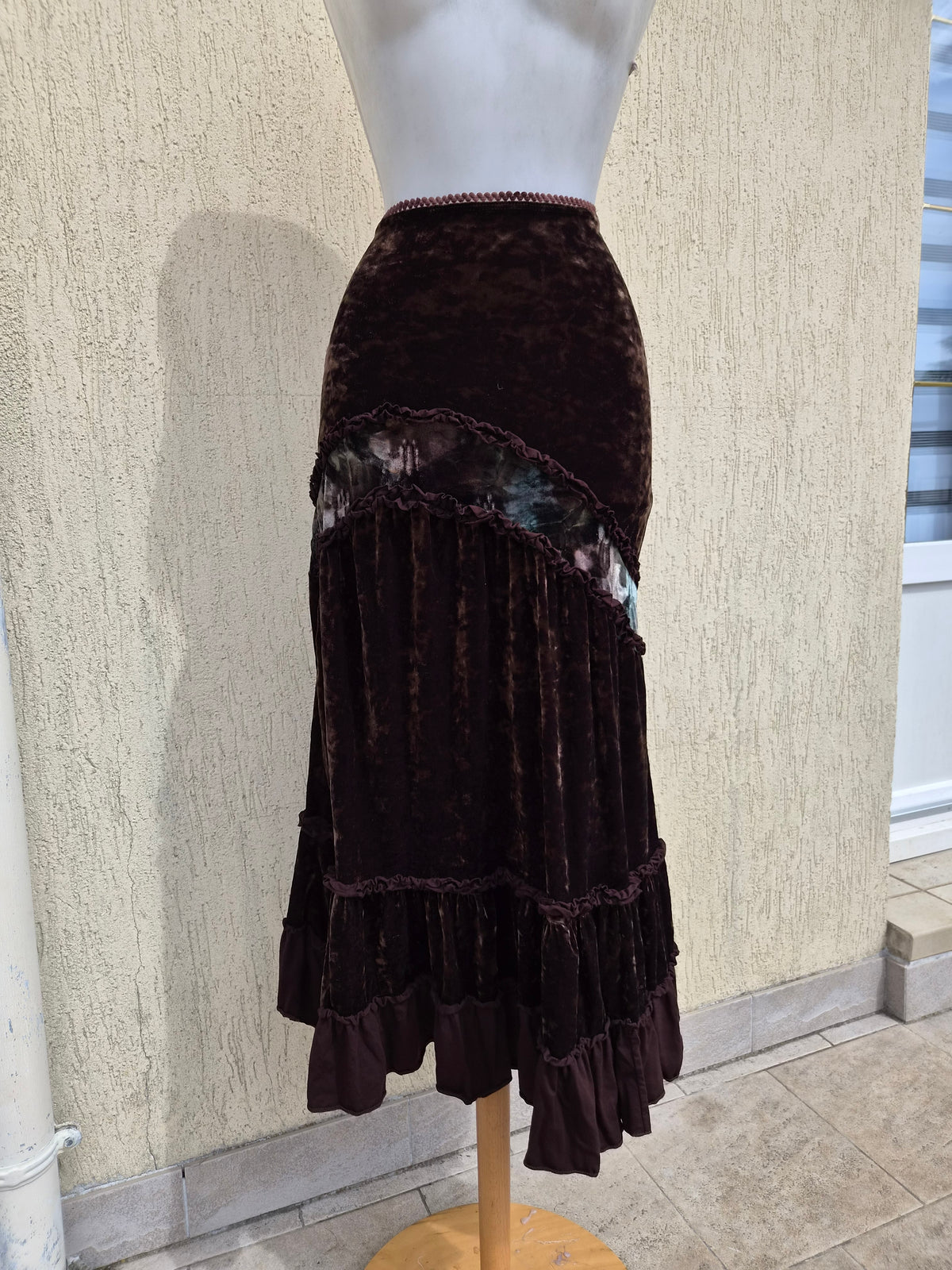 Jupe en velours marron