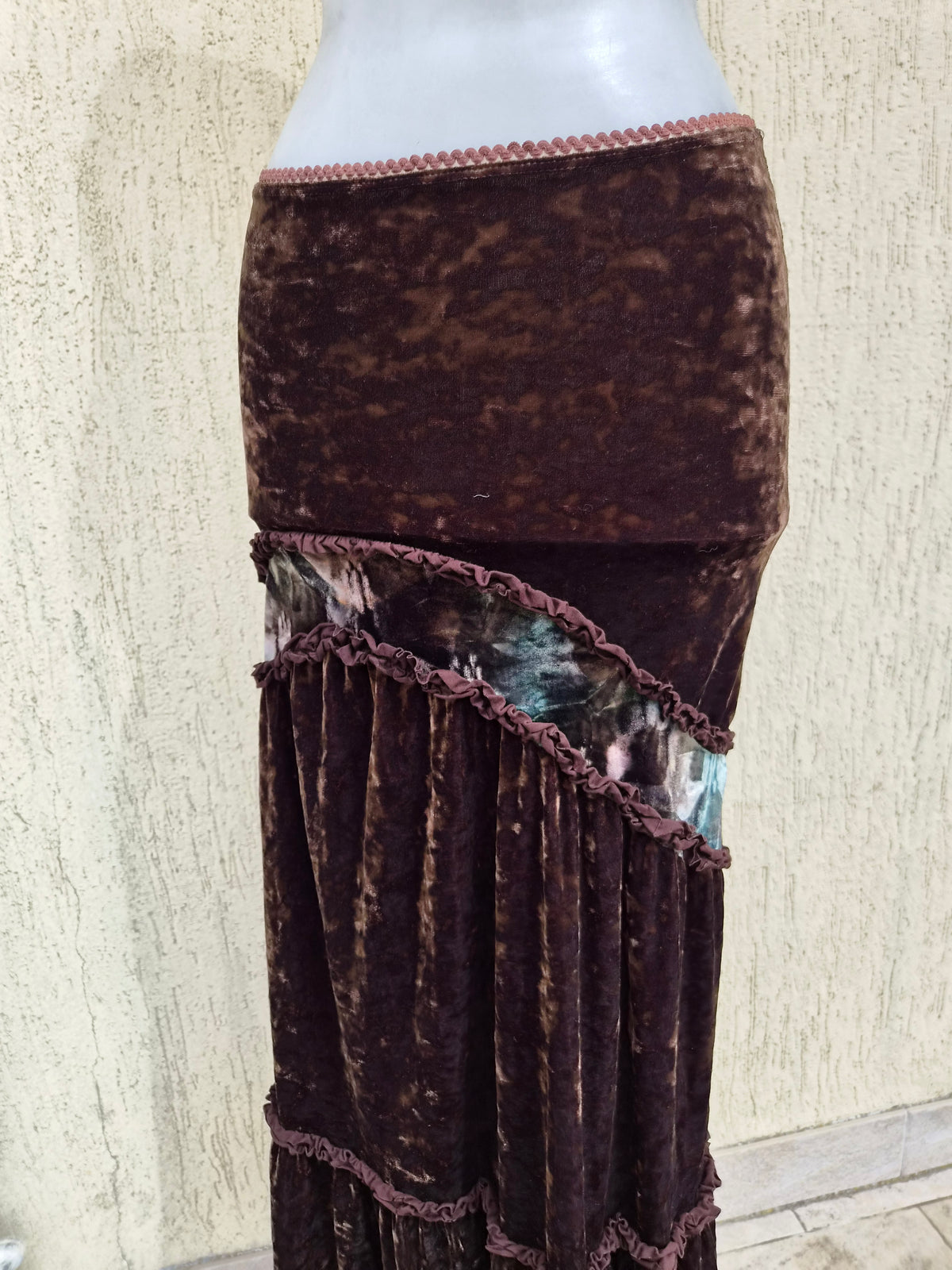 Jupe en velours marron