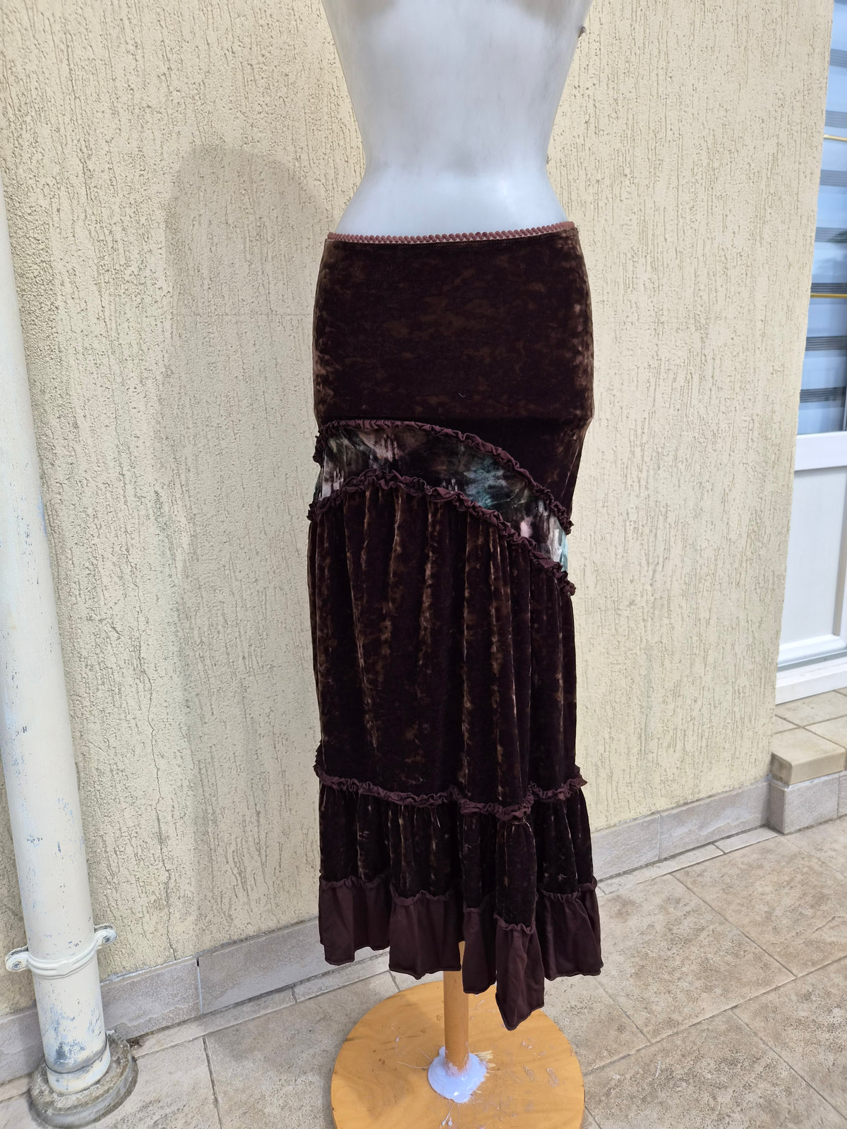 Jupe en velours marron