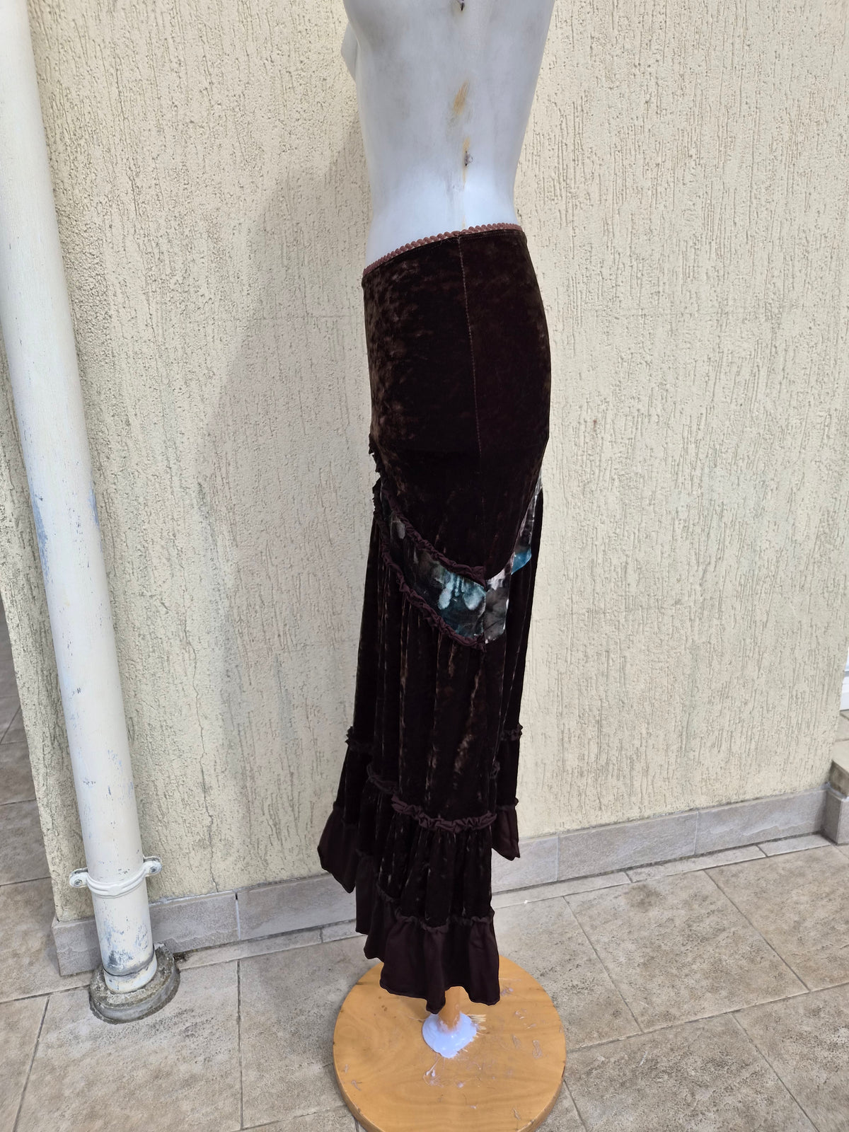 Jupe en velours marron