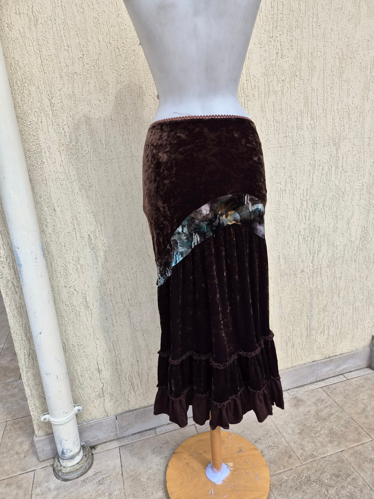 Jupe en velours marron