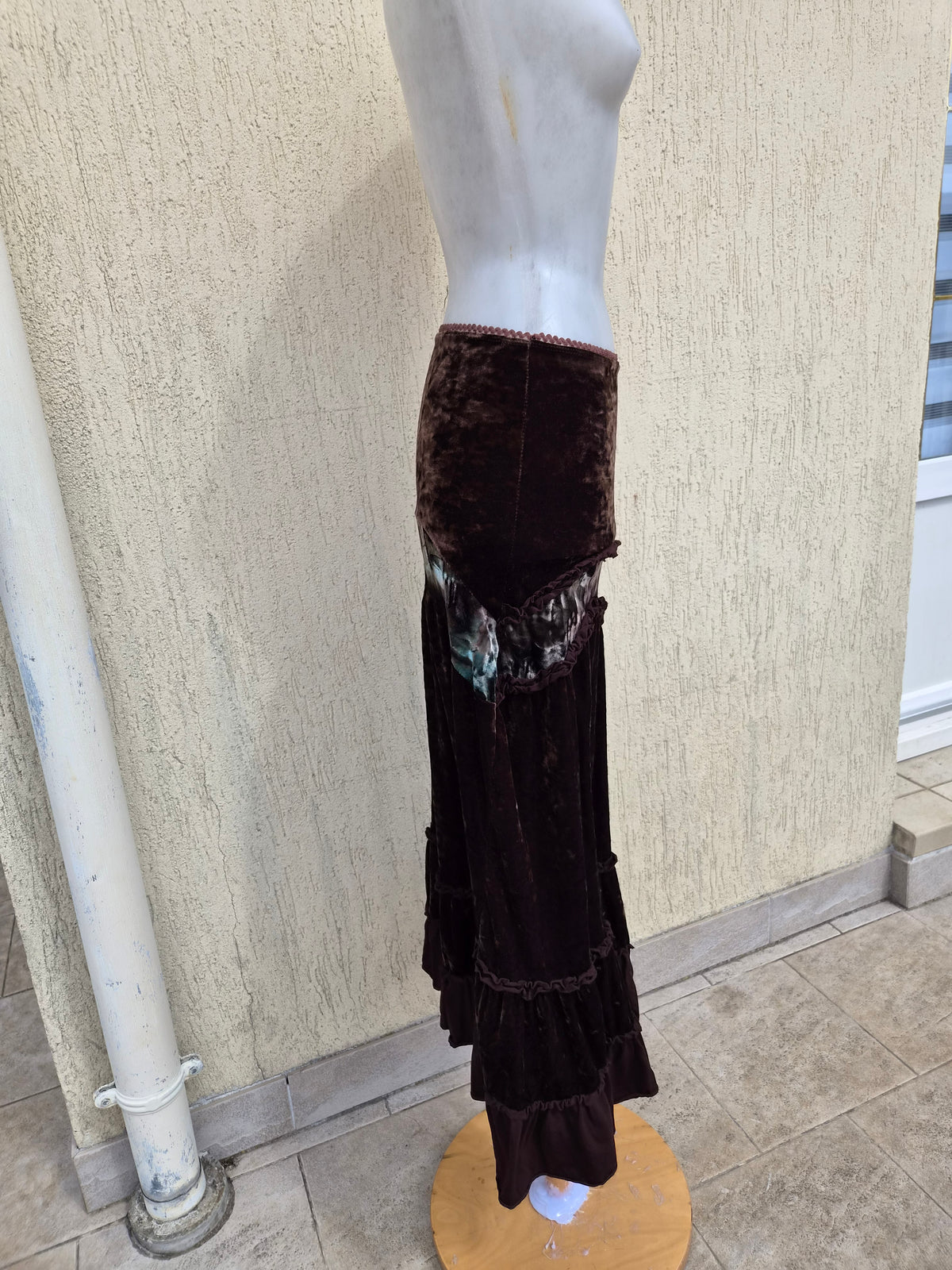 Jupe en velours marron