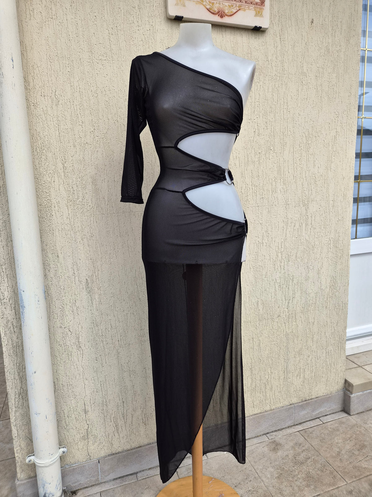 Cut-out chiffon dress