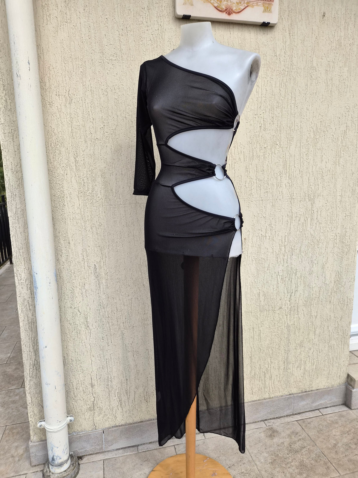 Cut-out chiffon dress