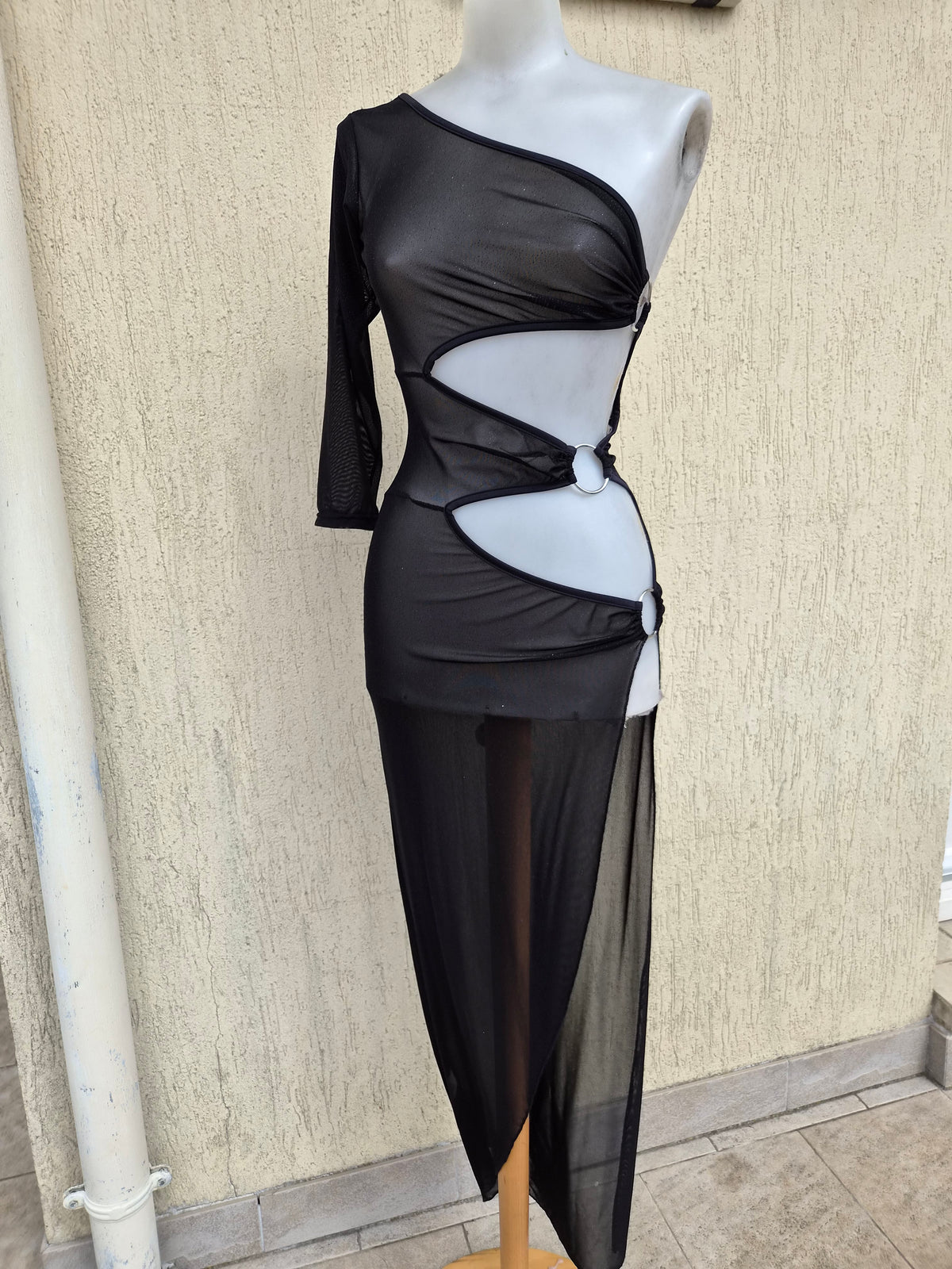 Cut-out chiffon dress