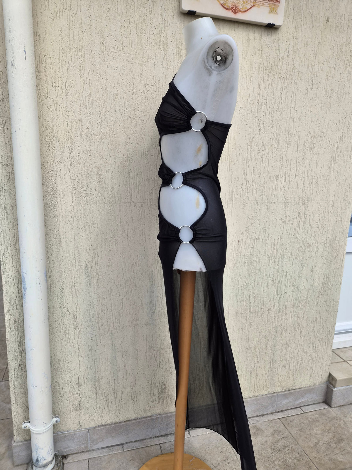 Cut-out chiffon dress