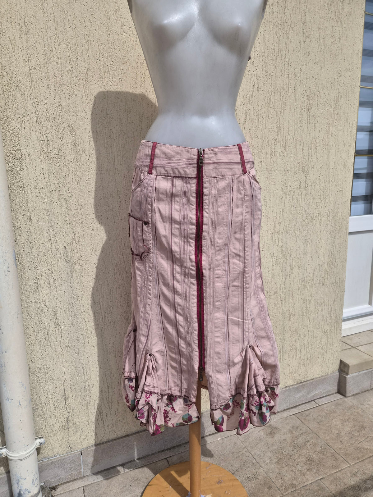 Jupe rose double zip