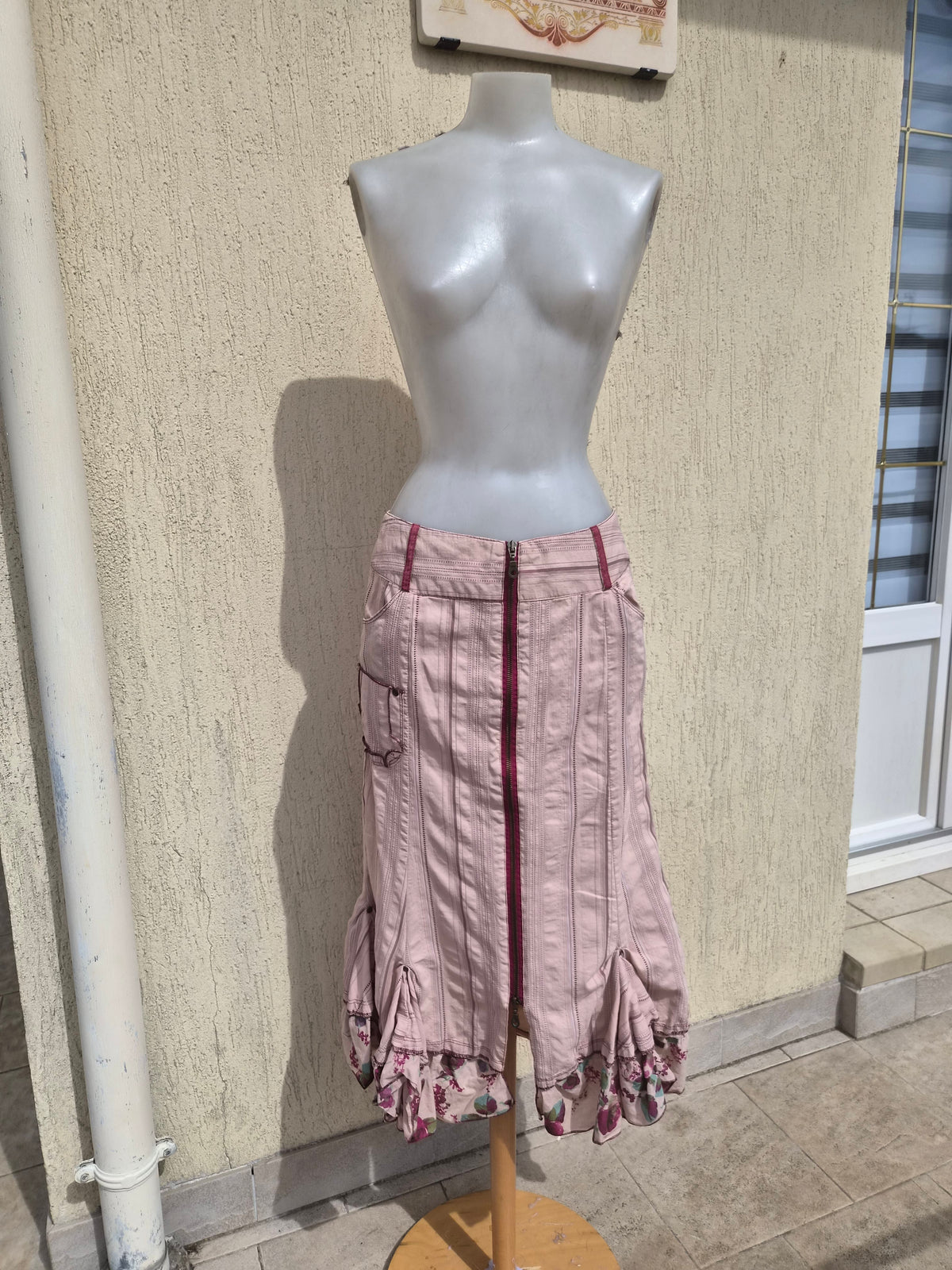 Jupe rose double zip