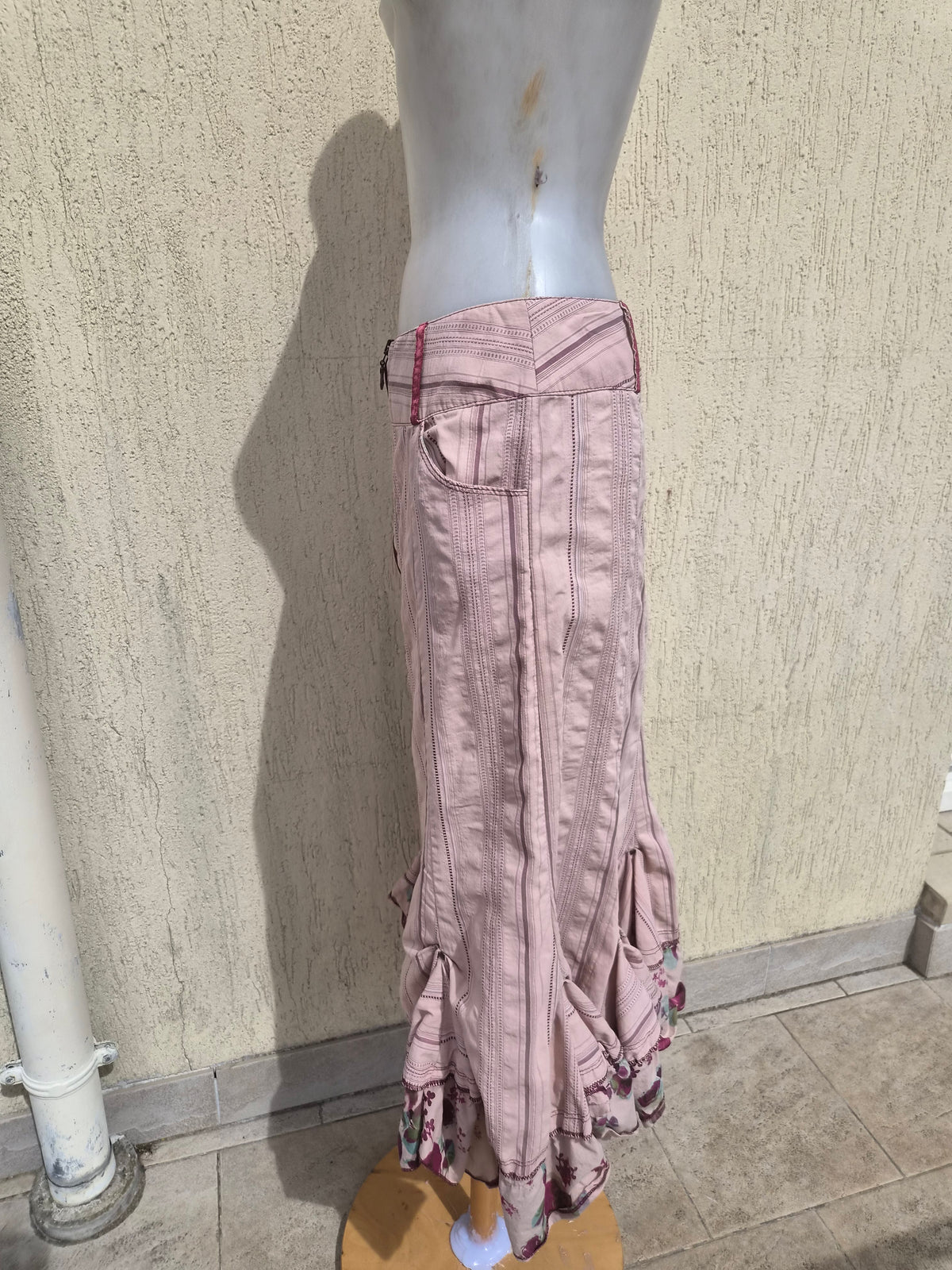 Jupe rose double zip