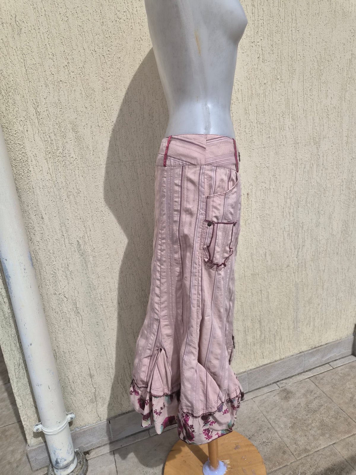 Jupe rose double zip