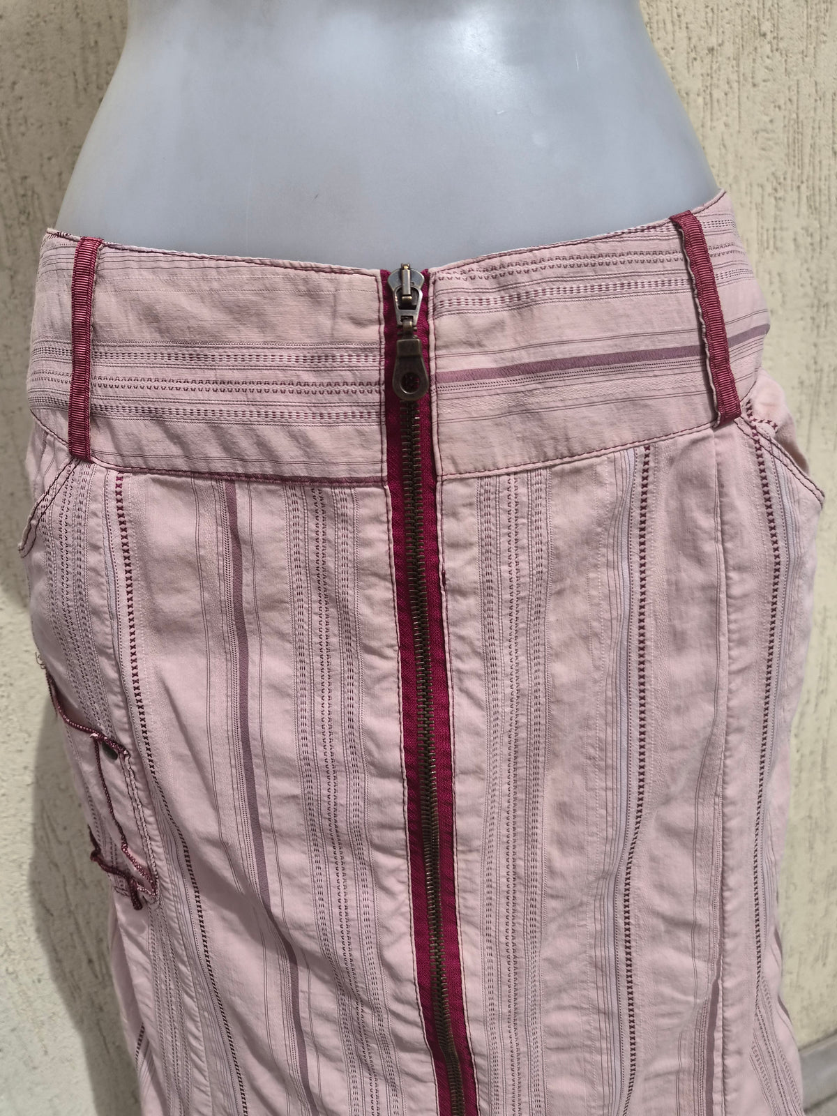 Jupe rose double zip