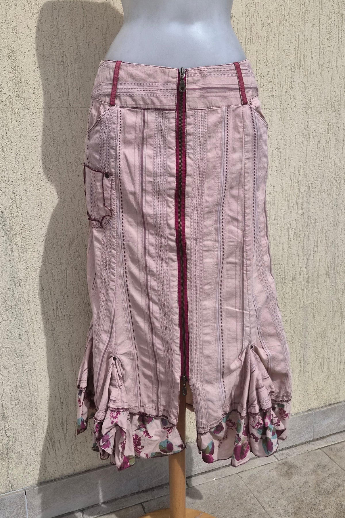 Jupe rose double zip