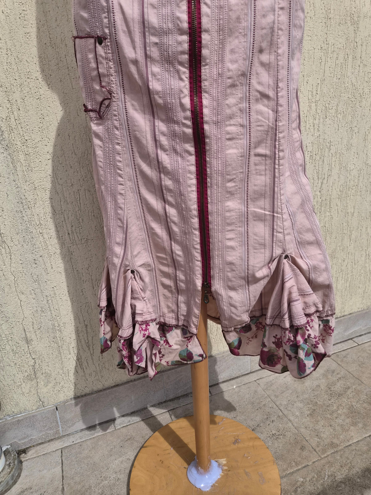 Jupe rose double zip