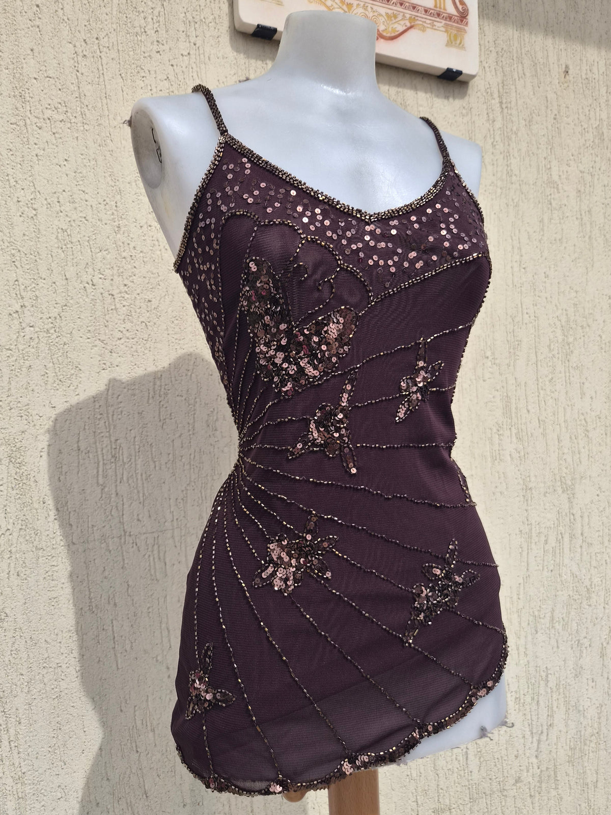 Brown butterfly embroidery veil